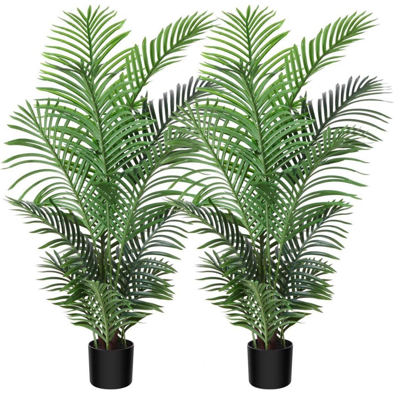 Kunstpalme Areca 120 Cm Im Topf, 2 Stück, Grün, Dekoration Für Haus & Büro