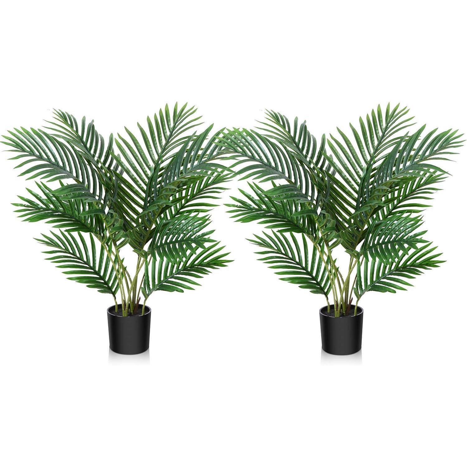 Kunstpalme Areca 60 Cm Im Topf, 2 Stück, Pflegeleicht, Dekoration