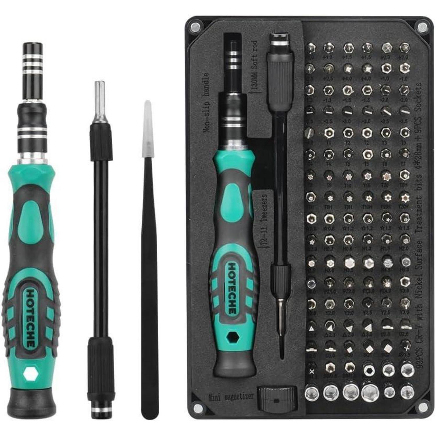 106-teiliges Feinmechaniker Werkzeug Set Mit 93 Bits & Verlängerung