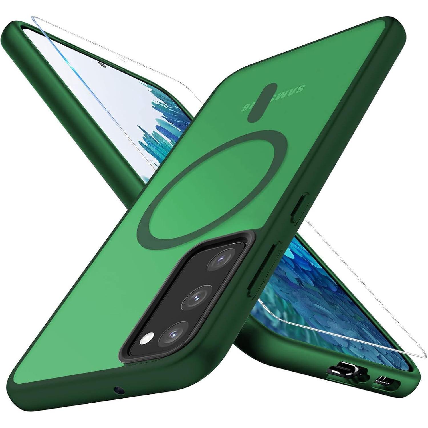 Handyhülle Für Samsung S20 Fe 4g/5g, Magsafe, Mit Displayschutz, Grün