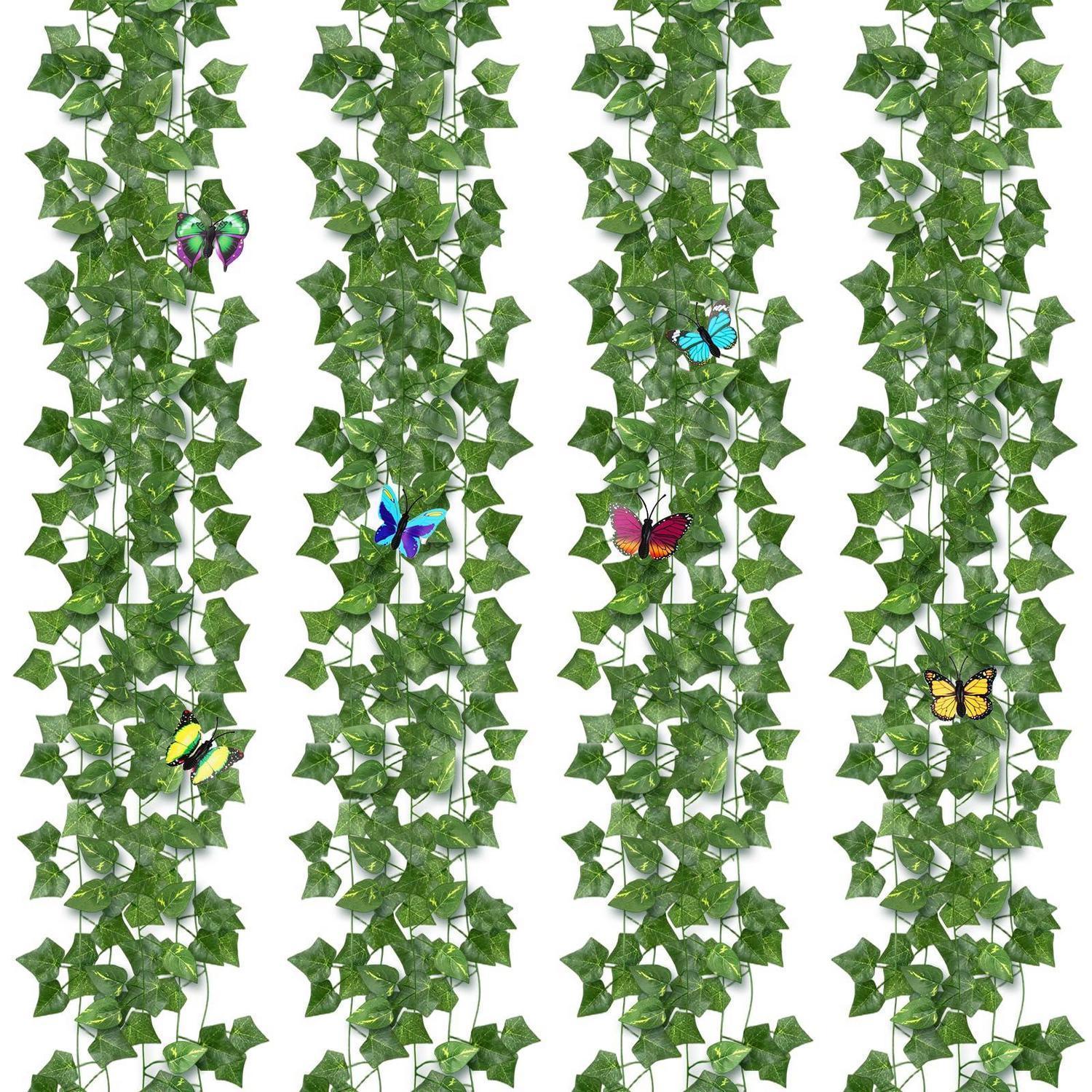 Künstliche Efeu-girlanden 48m, 20er Set Mit Pothos, Uv-beständig, Für Deko