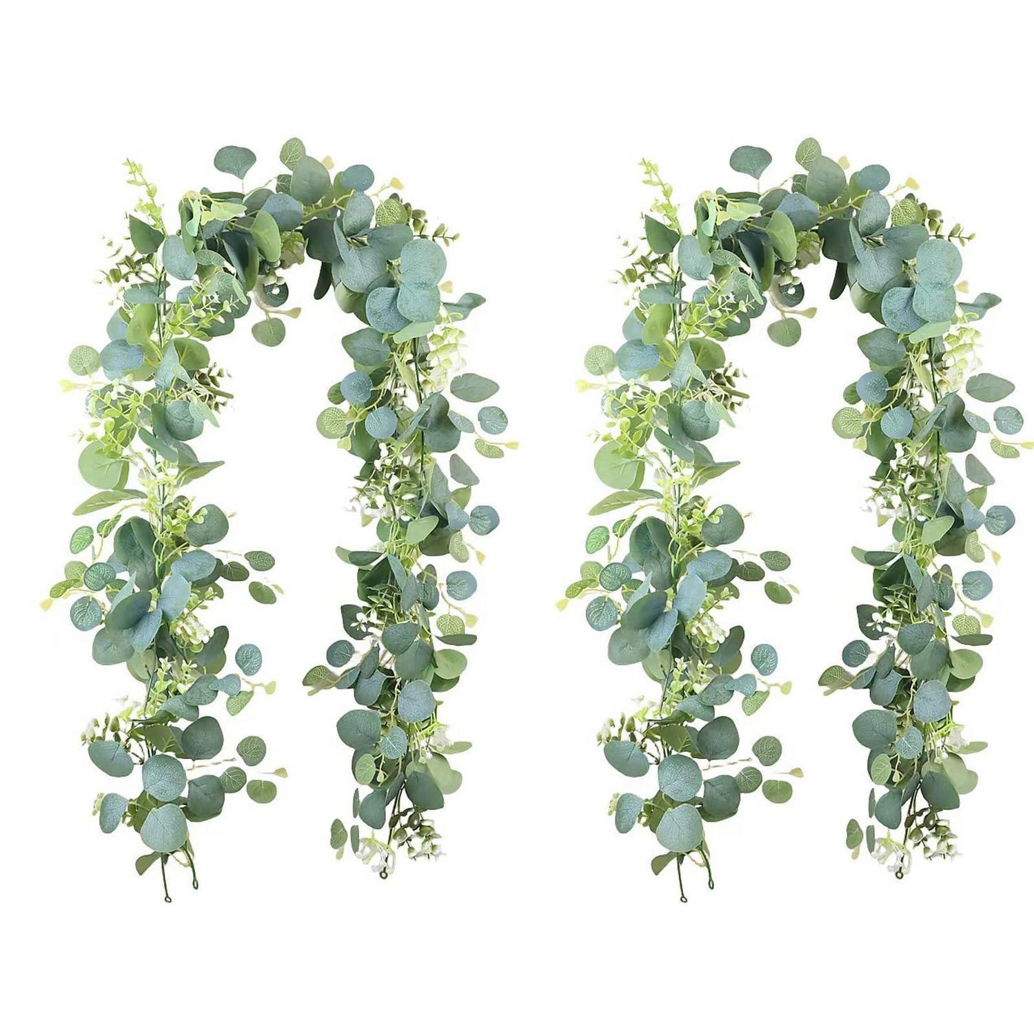 2x Eukalyptus Girlande 1,8m Künstliche Ranke Mit Weidenblättern Für Deko