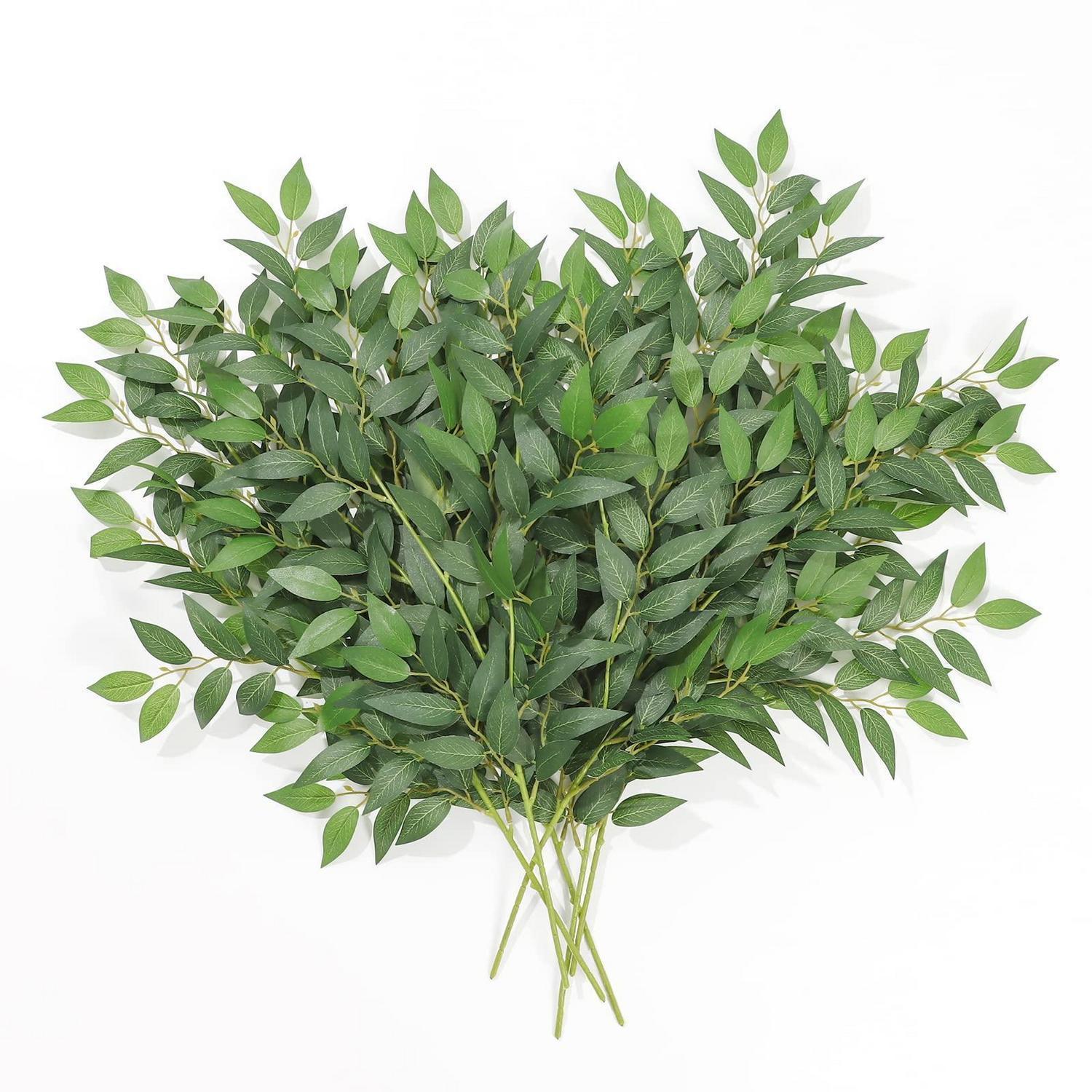 6x Künstliche Ruscus Zweige 68cm Grün, Seidenblätter, Deko-zweige