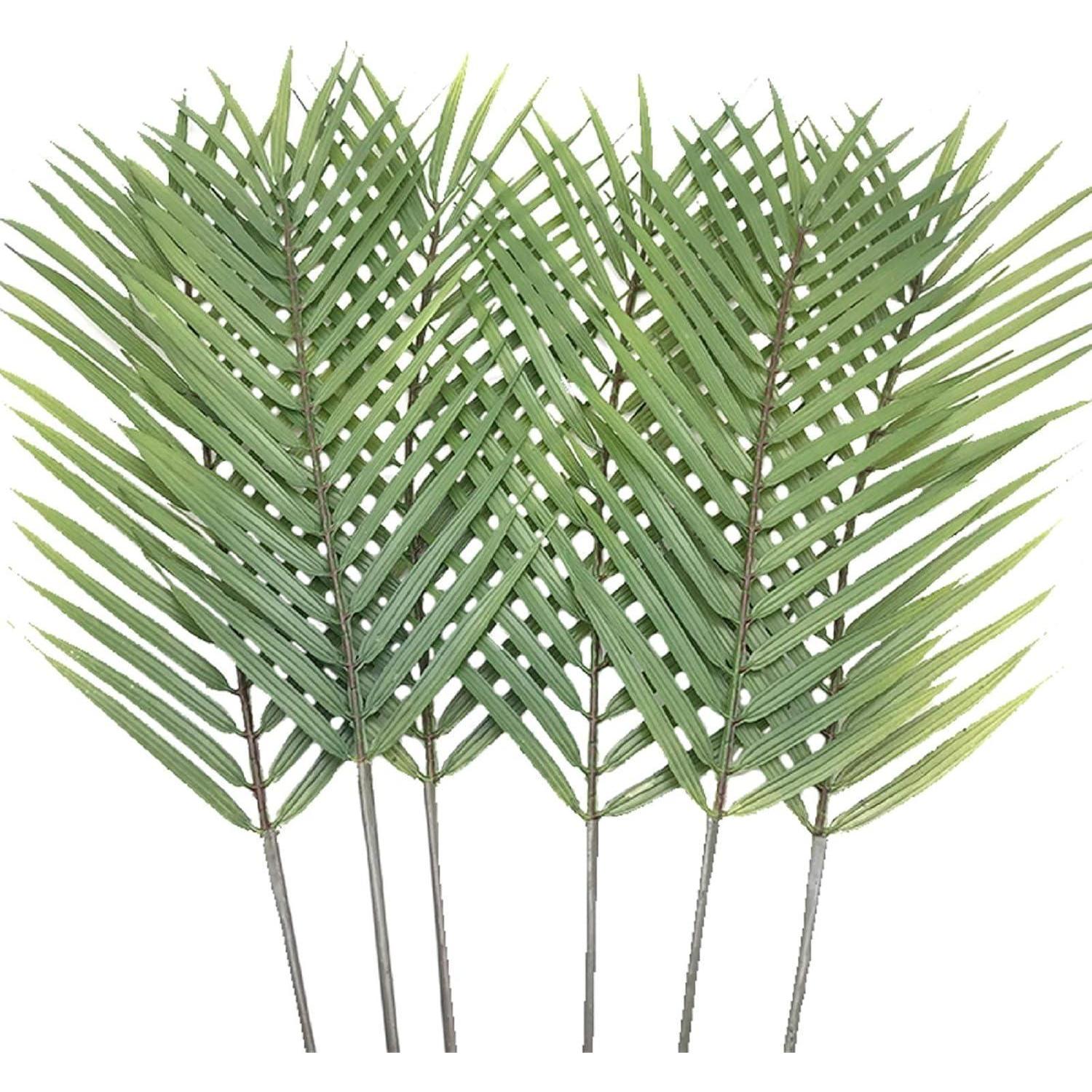 6x Künstliche Palmblätter 74cm, Tropische Deko-wedel Mit Drahtstiel