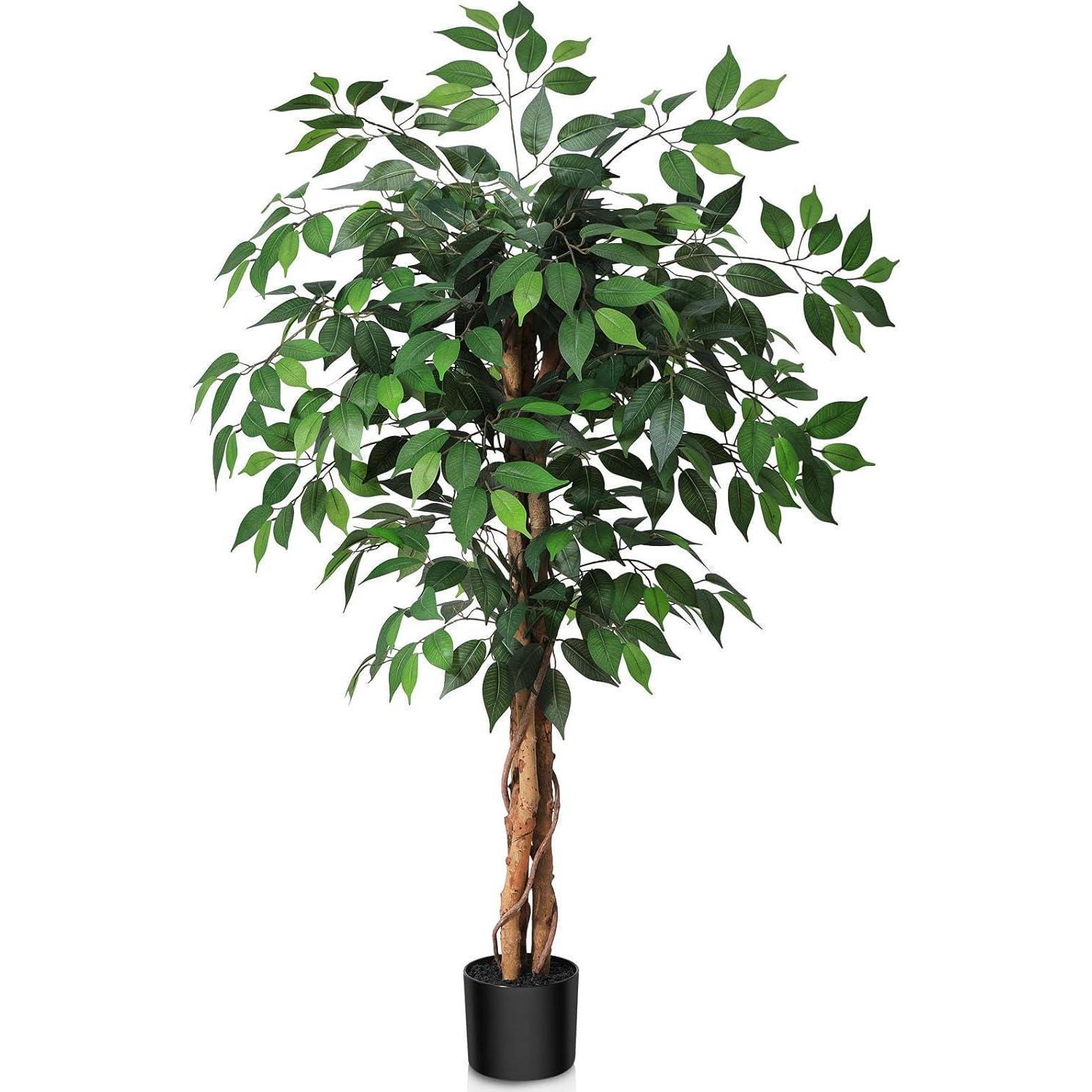 Künstlicher Ficusbaum 120 Cm Mit Naturholzstamm Für Innen Und Außen