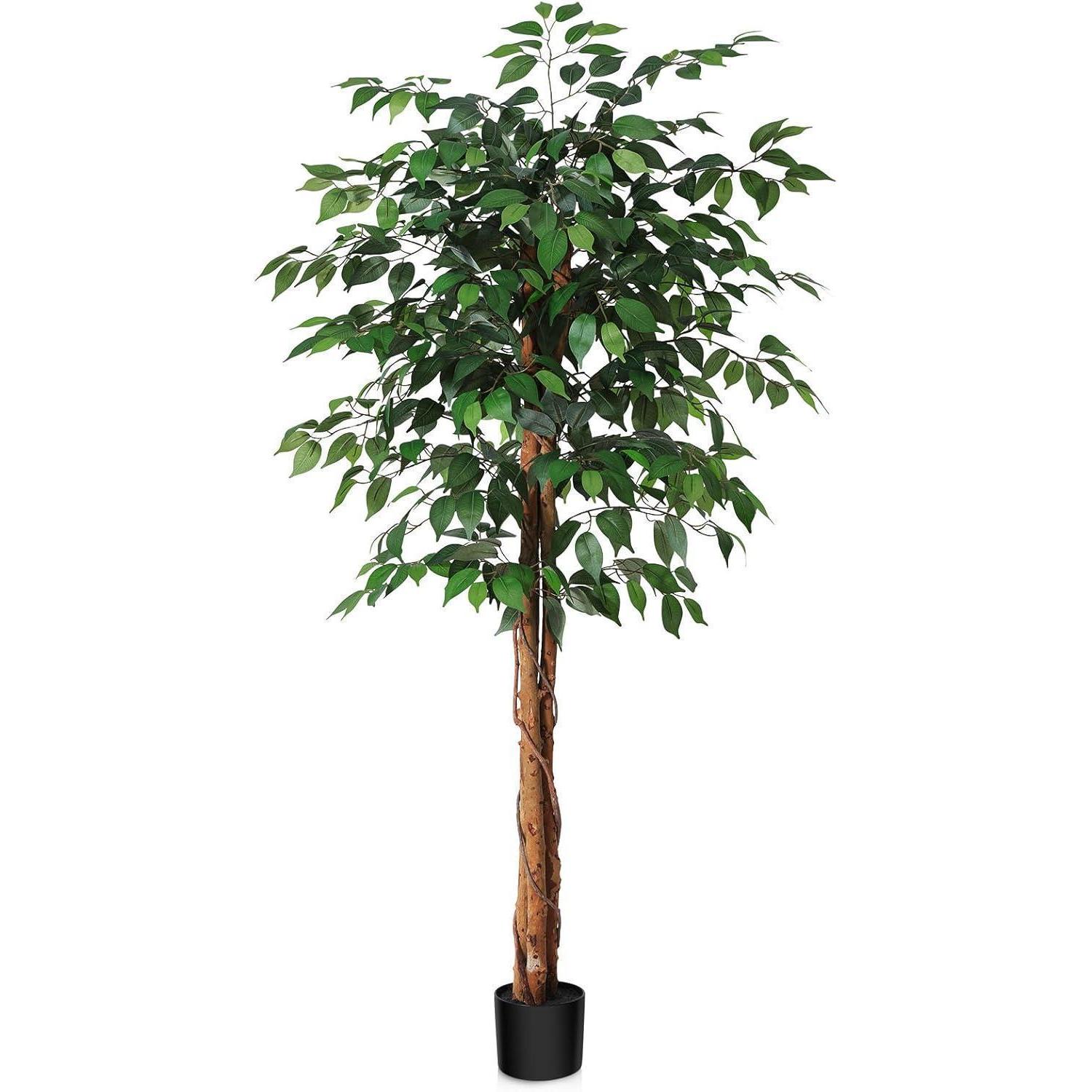 Künstlicher Ficusbaum 150 Cm Mit Naturholzstamm Für Innen- Und Außendekoration