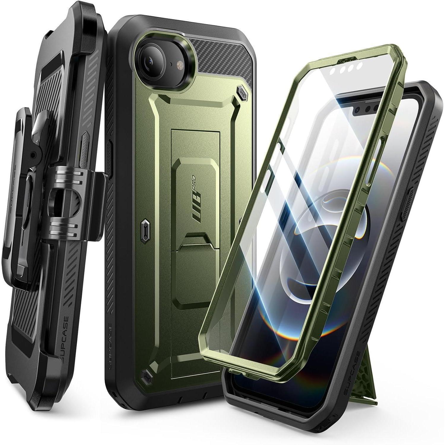 Outdoor Handyhülle Für Iphone 16e 6.1" Mit Ständer Und Gürtelclip