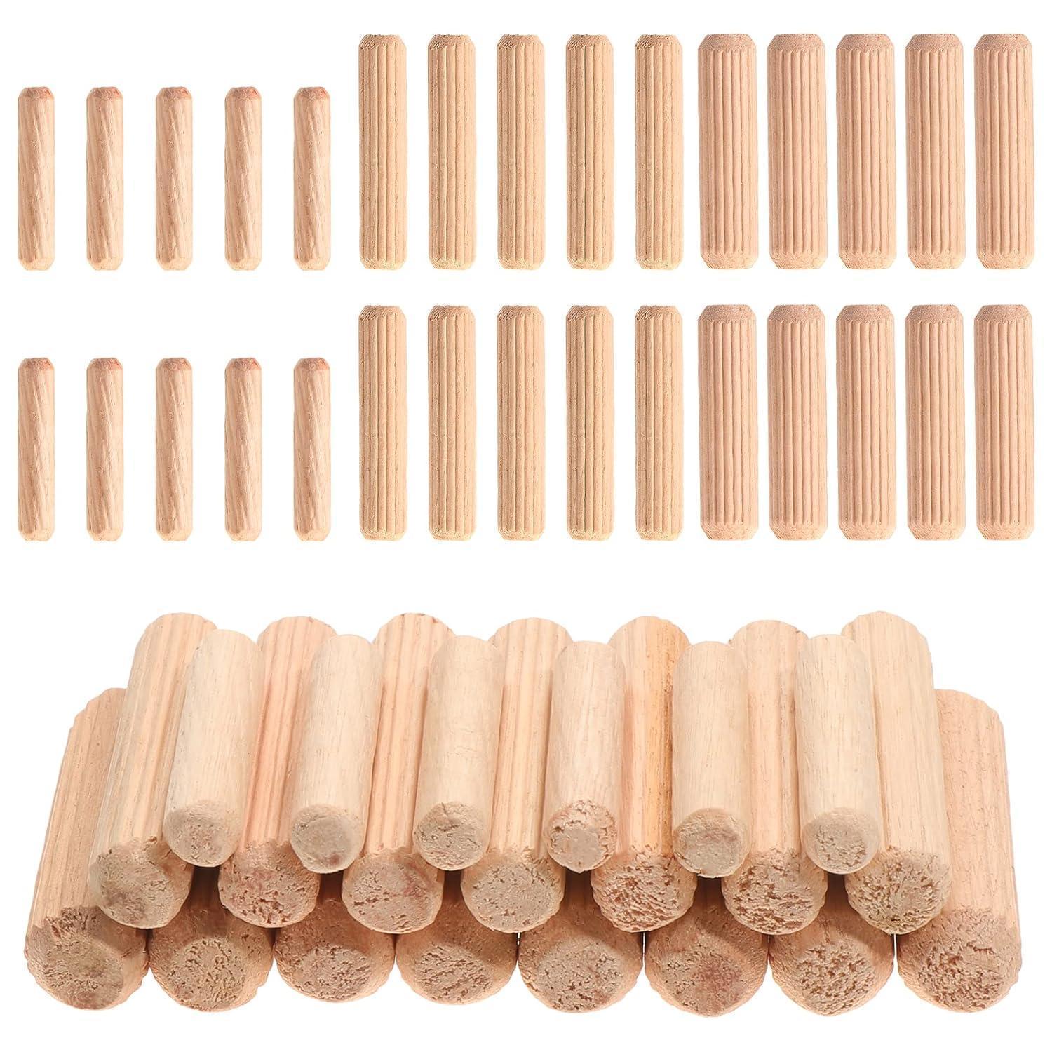 Holzdübel Set 650 Stück Buche Riffeldübel 6x30/8x40/10x40mm Für Möbel & Diy