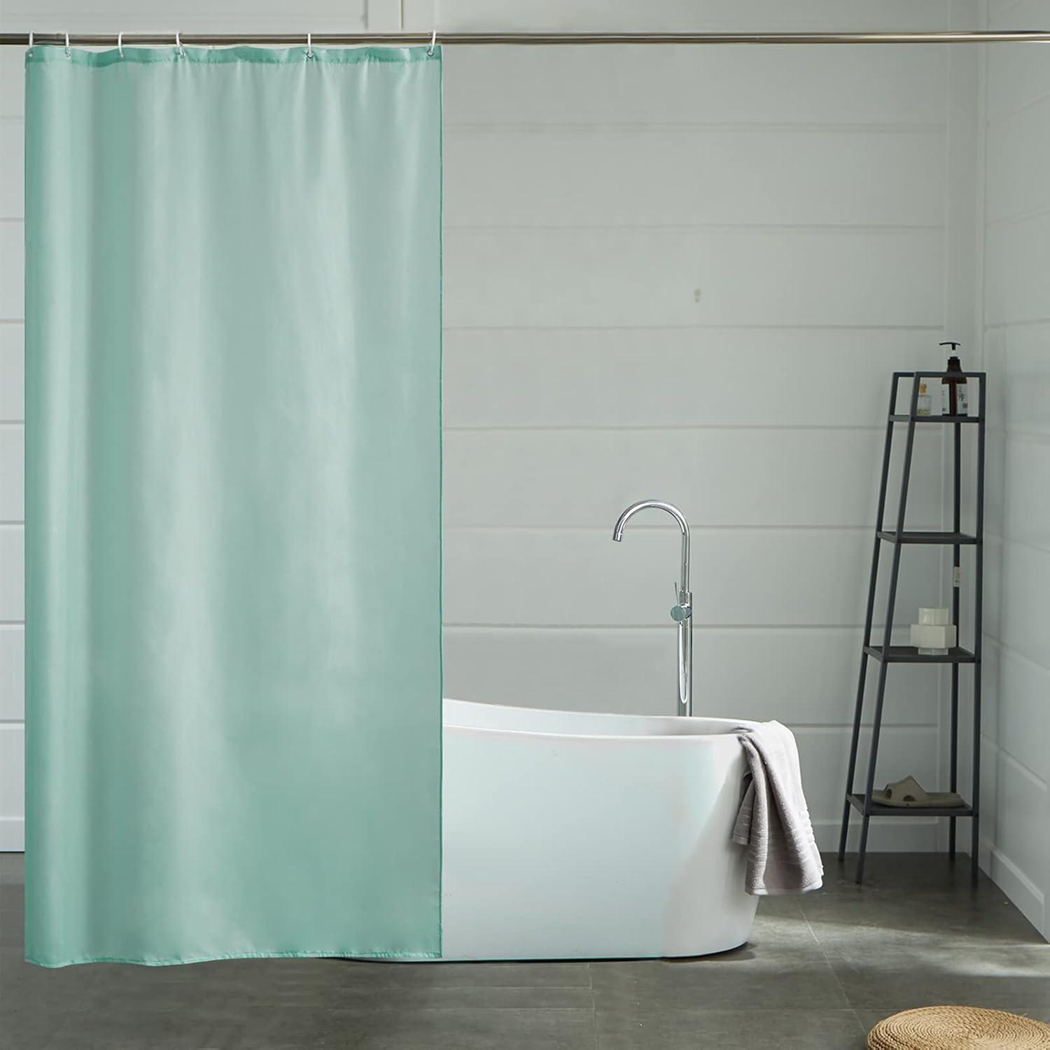 Duschvorhang Textil Minzgrün 90x180 Cm, Schimmelresistent, Wasserabweisend, Waschbar