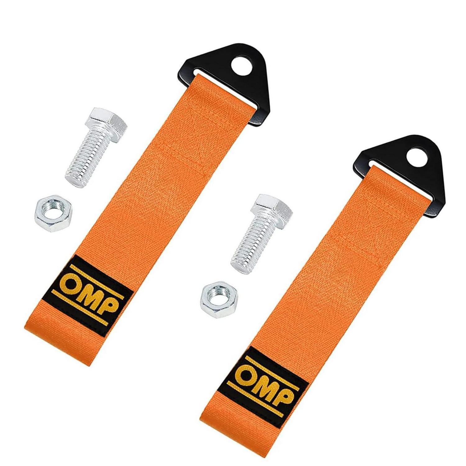 2x Abschleppschlaufe Hochfest Nylon 2 Tonnen Orange Universal Rennsport