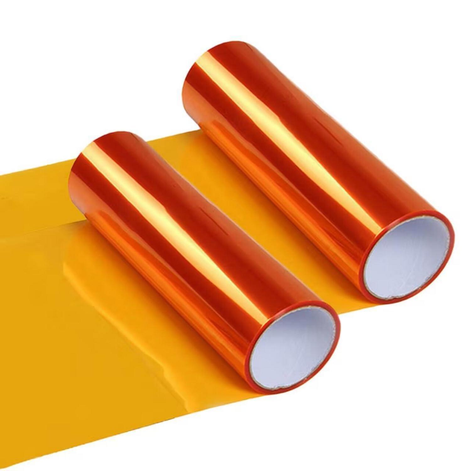 2x Scheinwerfer Folie Orange 30x120cm, Tönungsfolie Auto Lampen, Wasserdicht