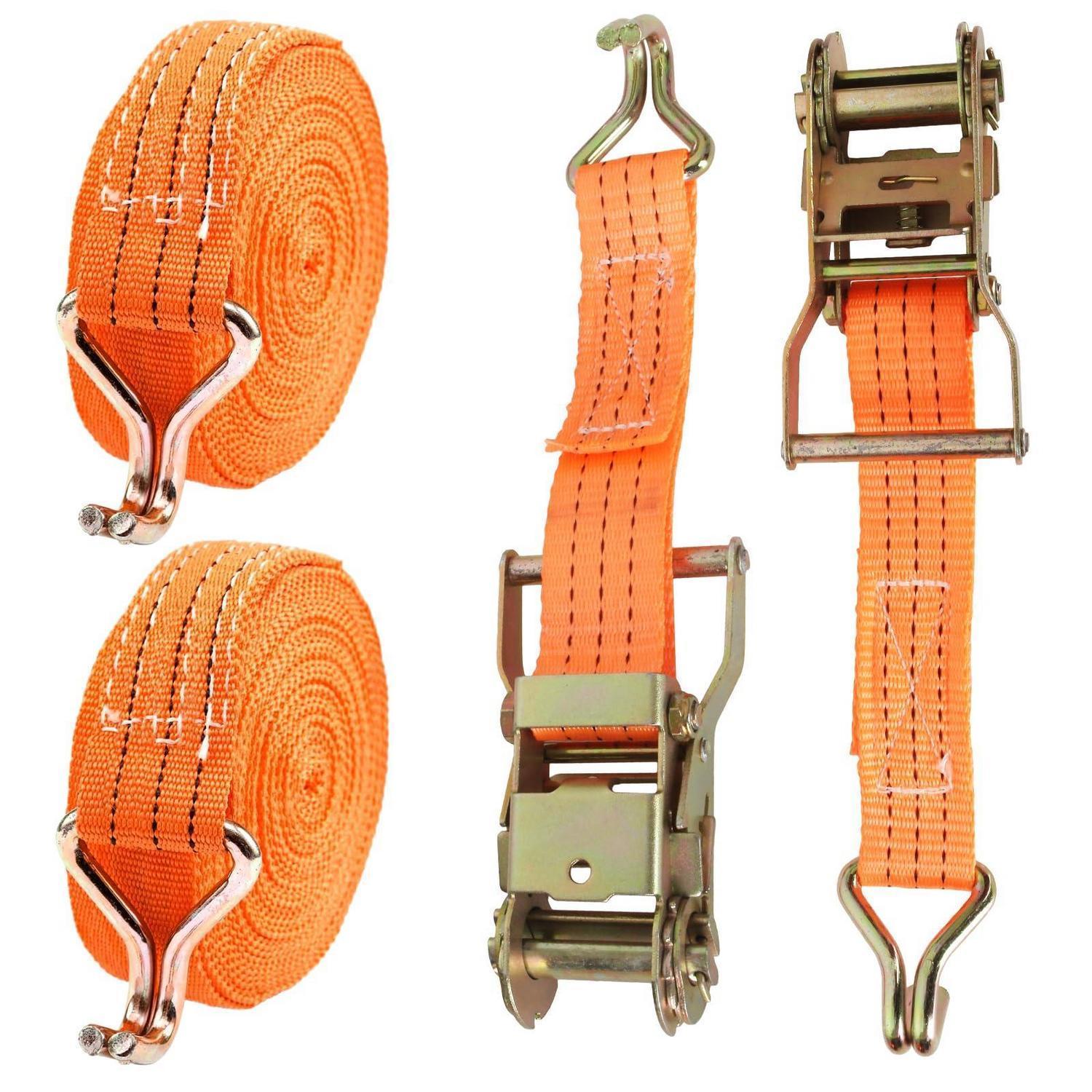 2x Spanngurte Mit Ratsche 6m, 38mm, 2000kg Bruchlast, Doppel-j-haken