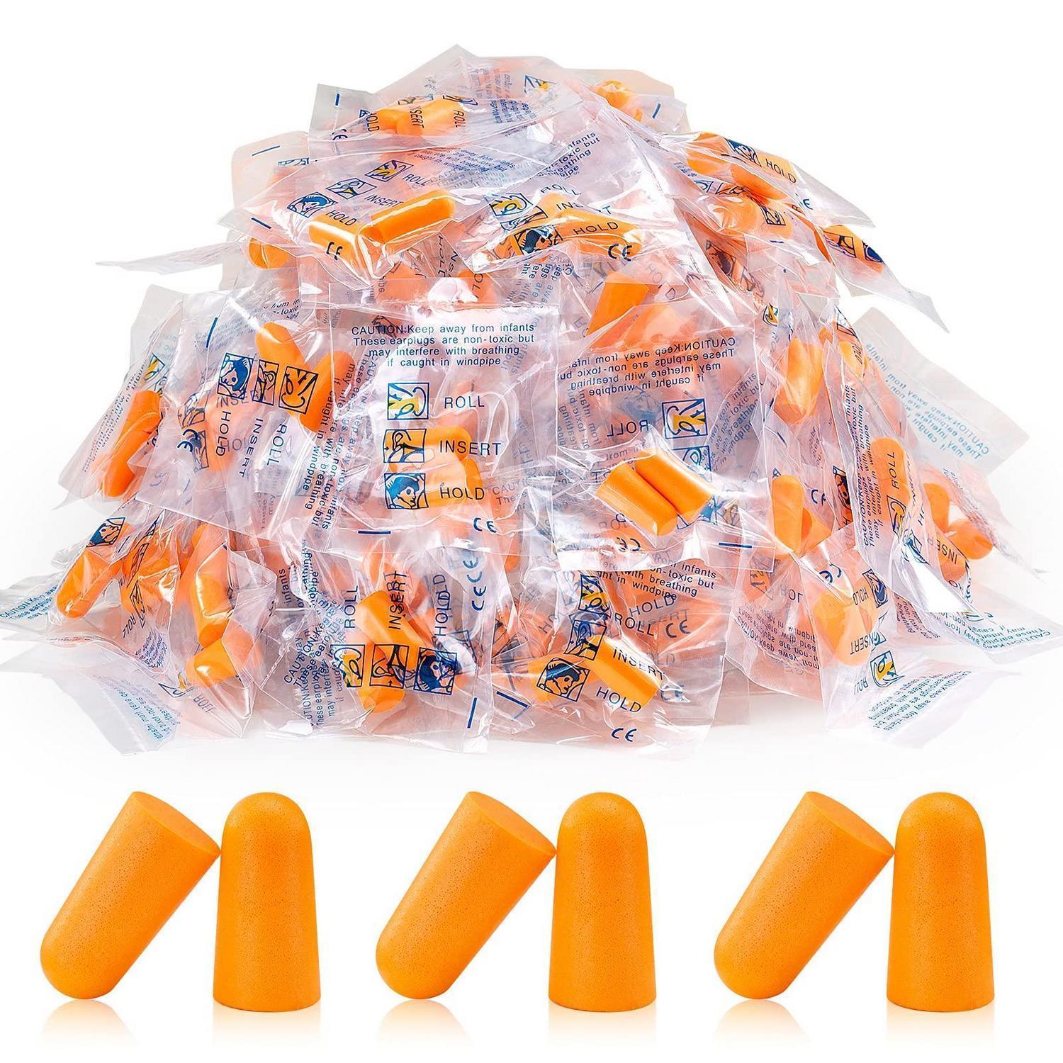 30 Paar Ohrstöpsel, Ultraweicher Schaumstoff, Lärmschutz, Für Schlaf & Schnarchen, Wiederverwendbar, Orange