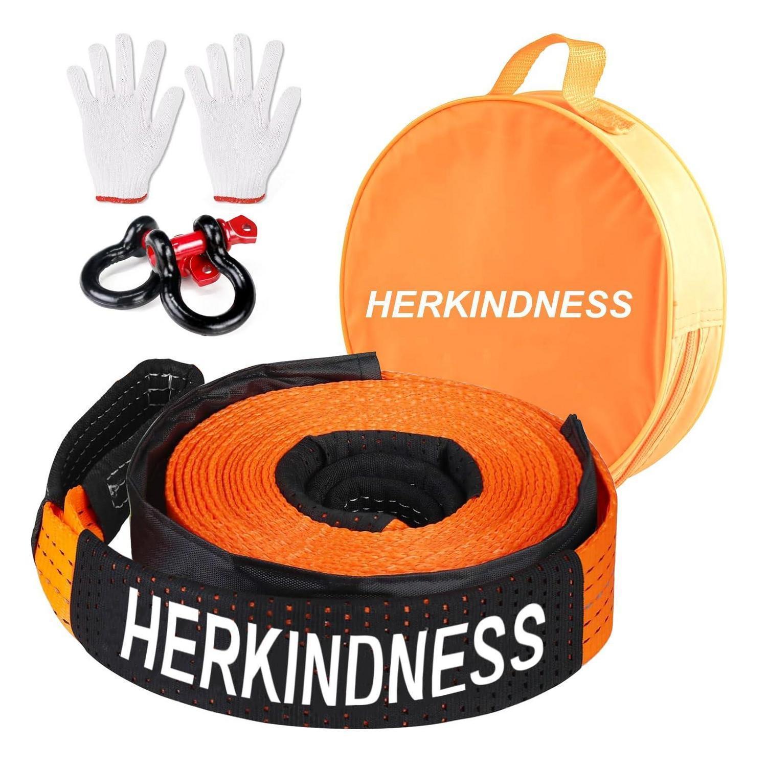 Abschleppseil 10 Tonnen, 5m, Mit 2 Schäkeln, Handschuhen & Tasche