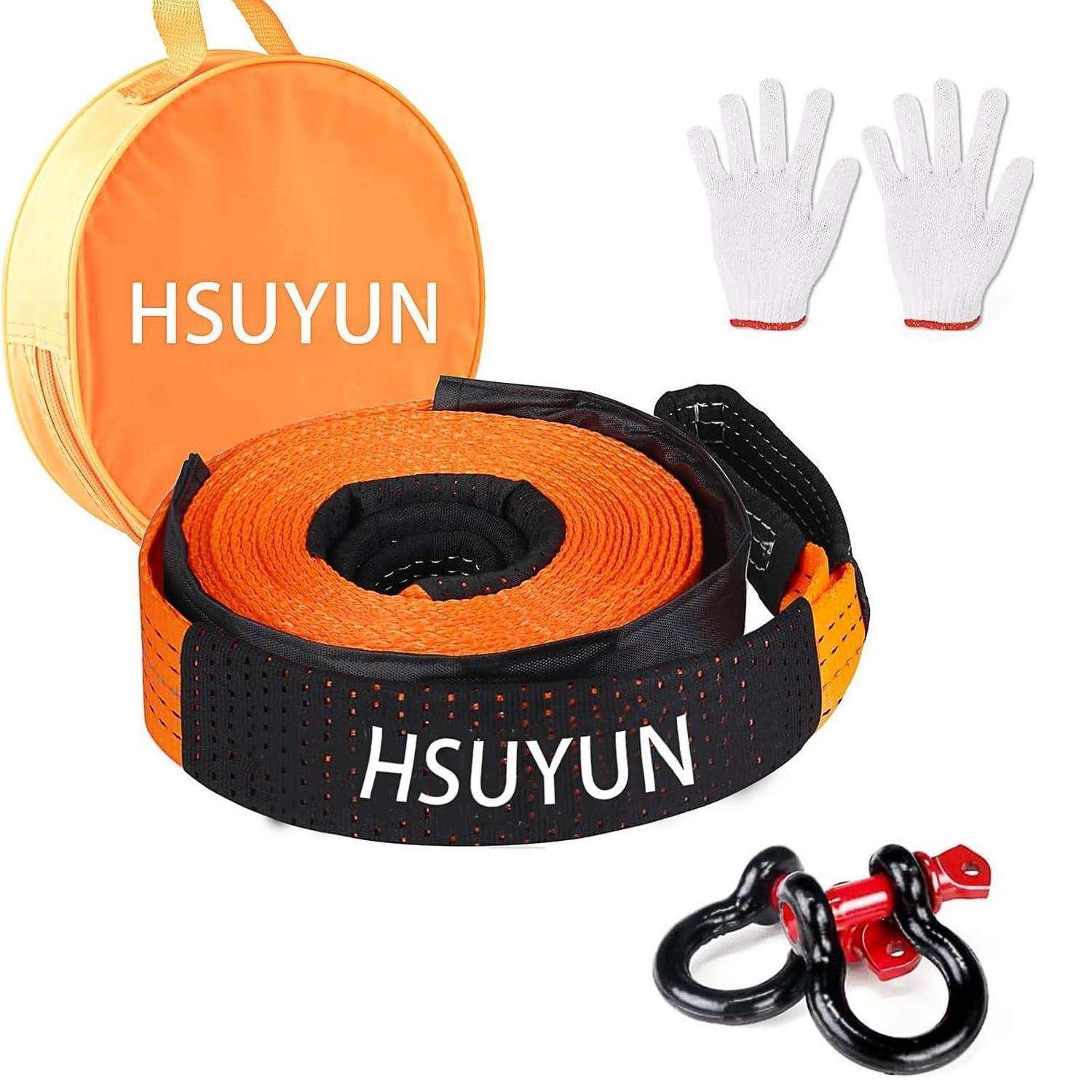 Abschleppseil 10t, 5m, Mit 2 Schäkeln, Handschuhen & Tasche
