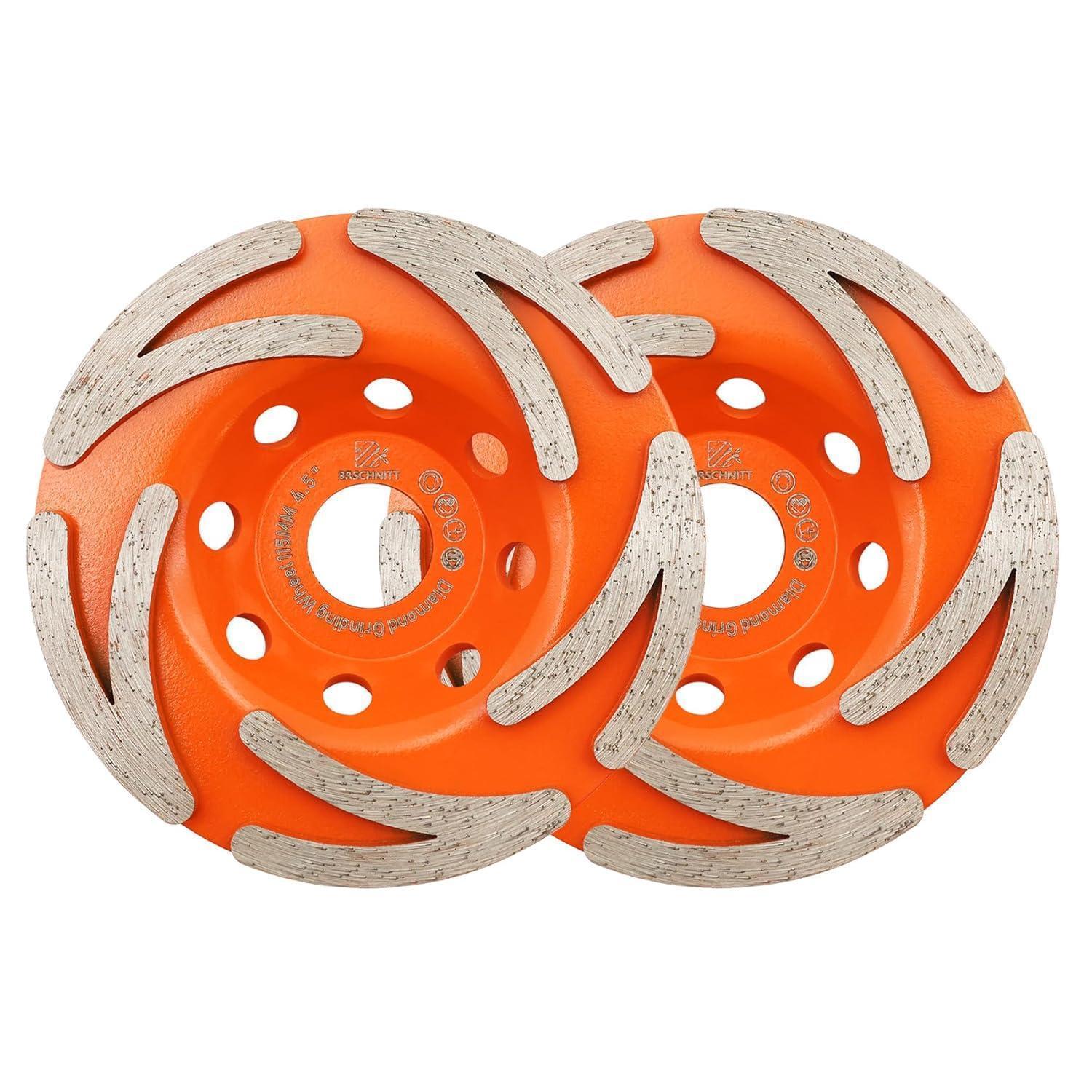Diamant-schleiftopf 115mm, 2 Stück, Für Beton & Granit, Körnung 40/50