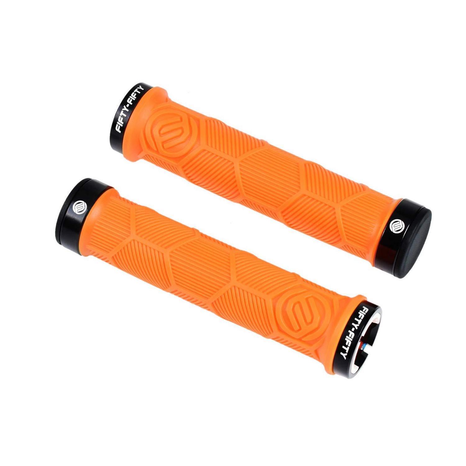 Fahrradgriffe Mtb Aus Gummi, Double Lock-on, Rutschfest, Orange