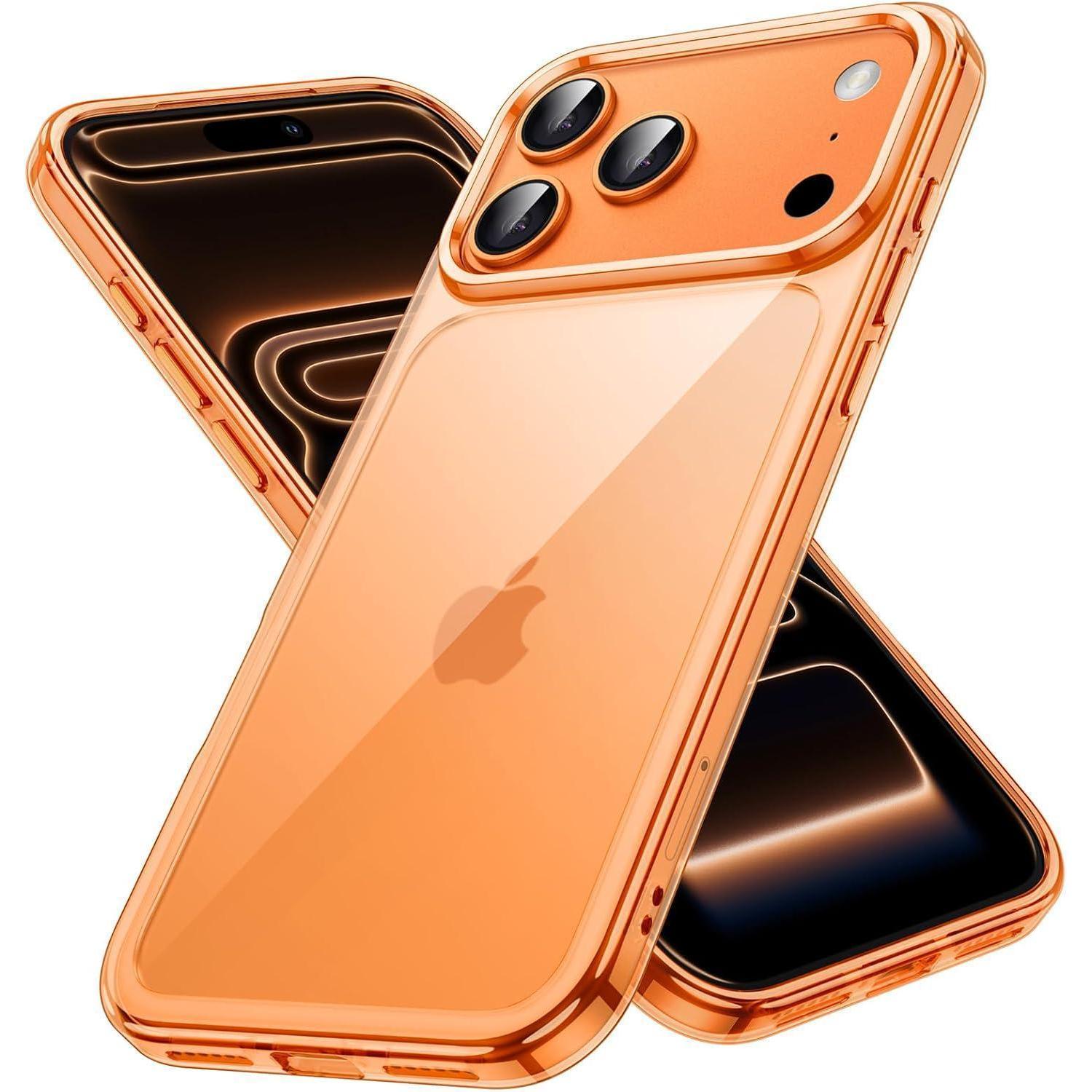 Schutzhülle Für Iphone 17 Pro Max 6,9 Zoll, Transparent, Stoßfest, Orange