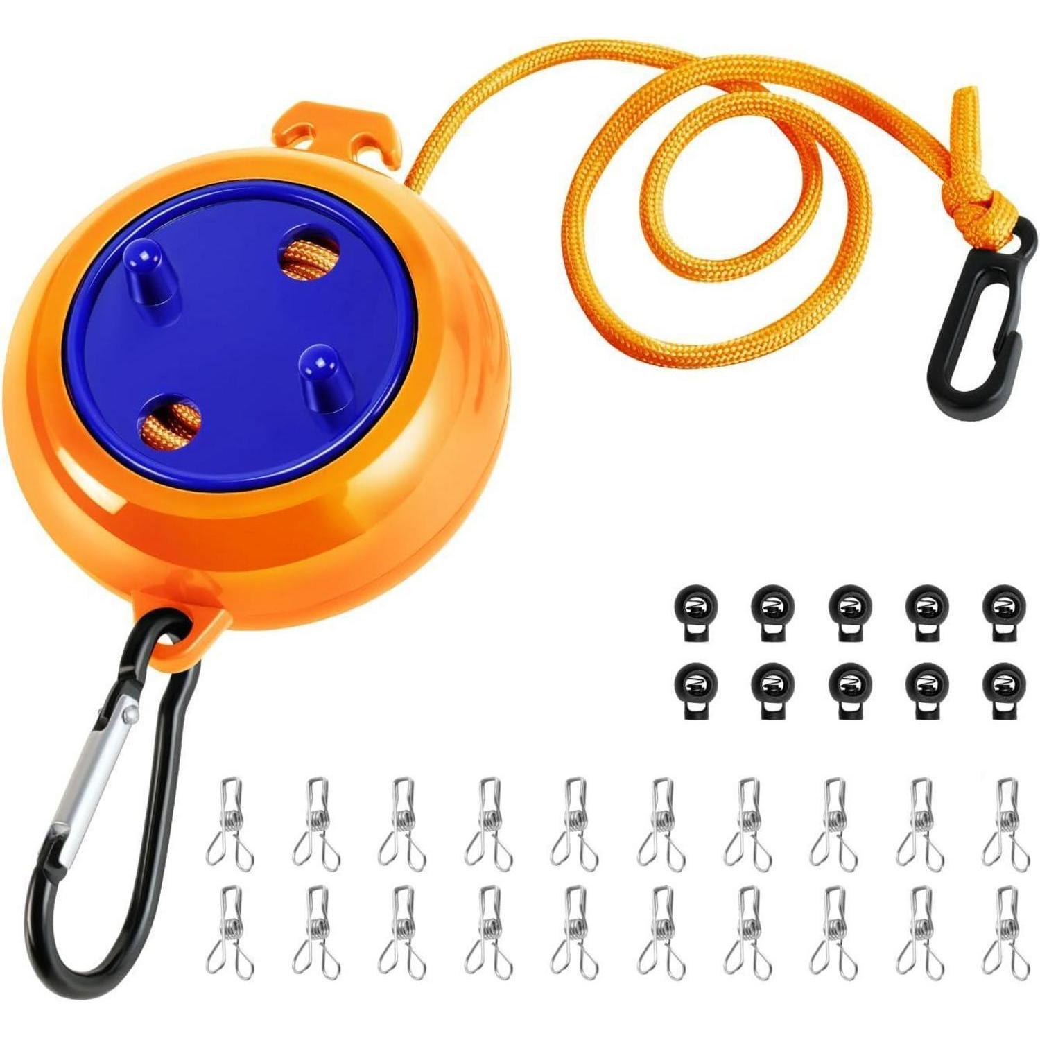 Ausziehbare Wäscheleine 10m Mit Windclips & Klammern Für Camping & Reise