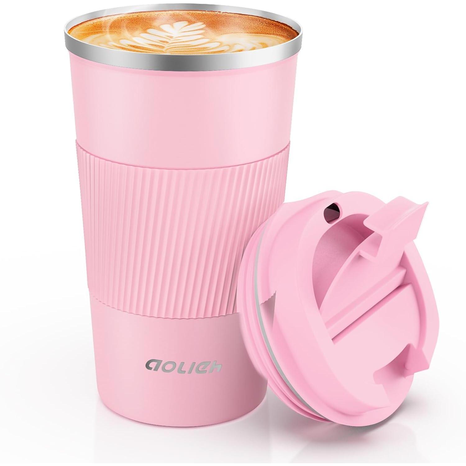 Isolierbecher 510ml Mit Auslaufschutz Für Heiß- Und Kaltgetränke, Rosa