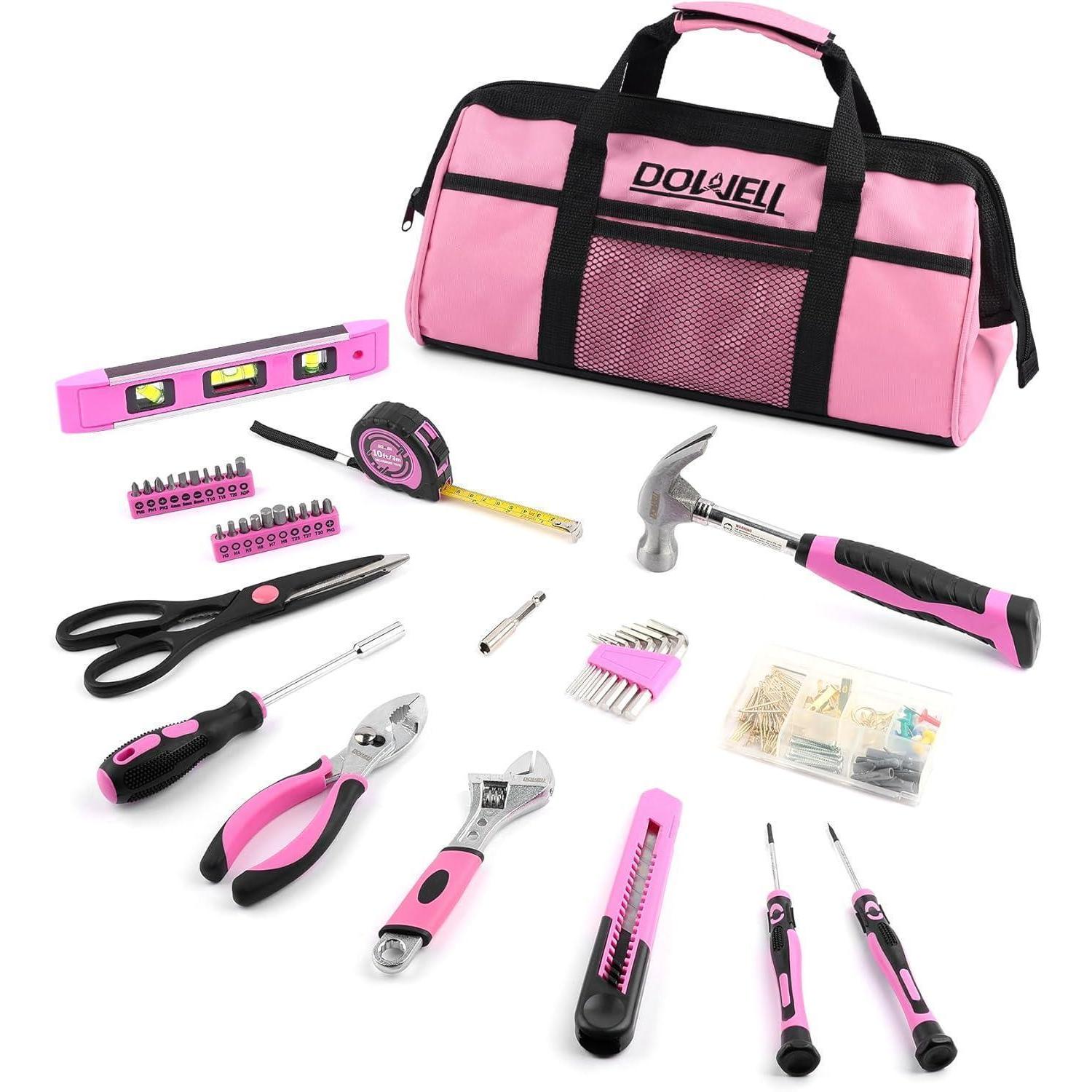 Werkzeugset Für Damen Mit 140 Teilen Und Werkzeugtasche, Pink