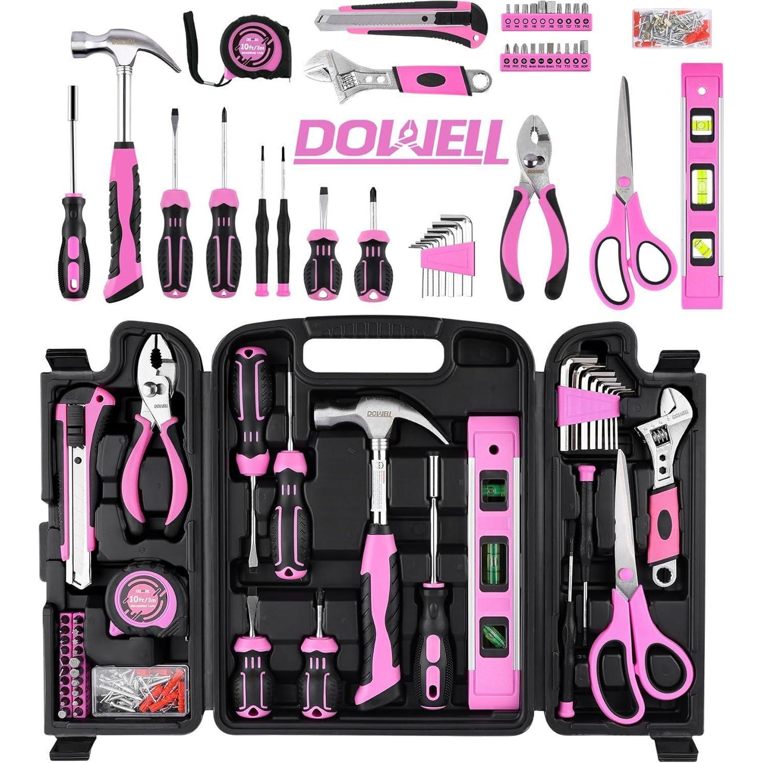 123-teiliges Rosa Werkzeugset Für Damen Mit Werkzeugkoffer
