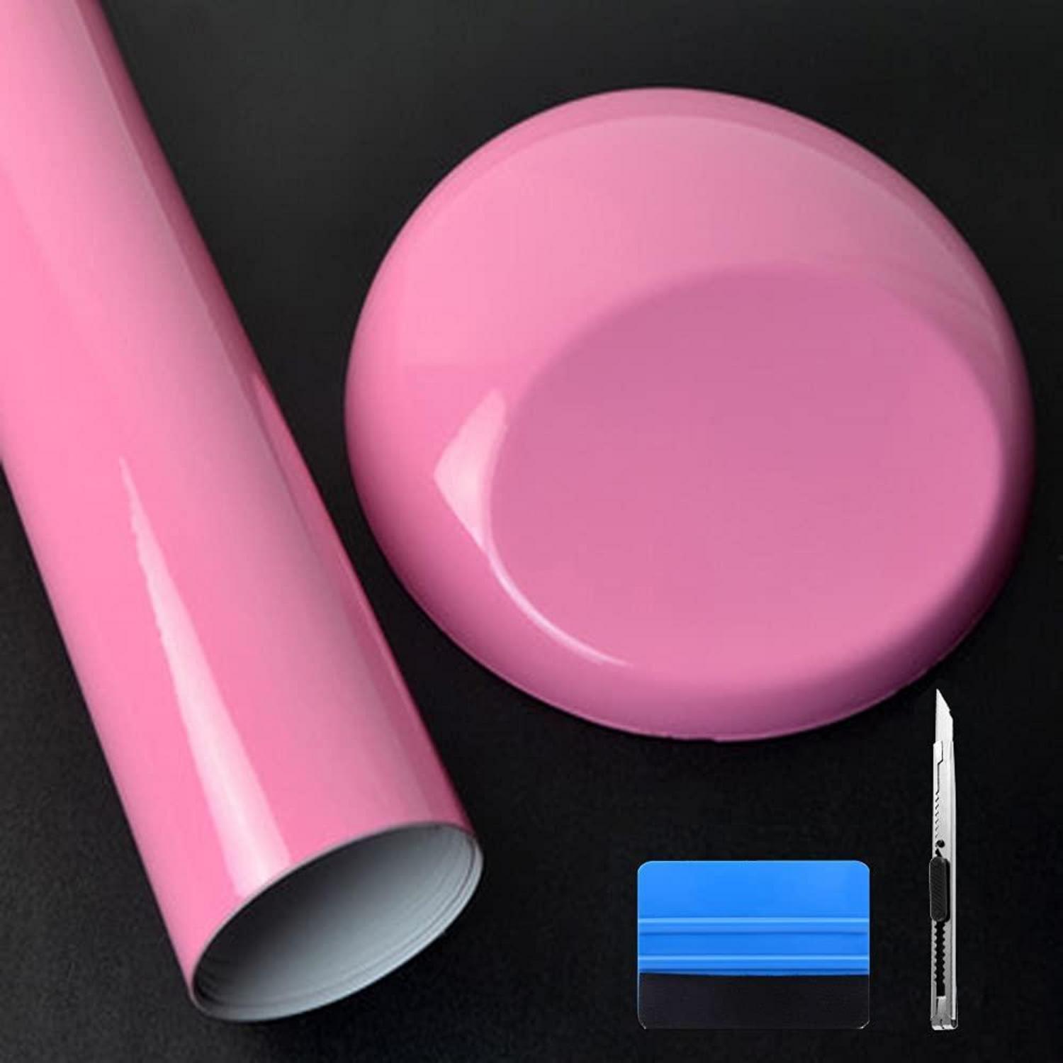 Hochglanz Vinyl Folie Selbstklebend Blasenfrei 45x150cm Rosa Mit Werkzeug
