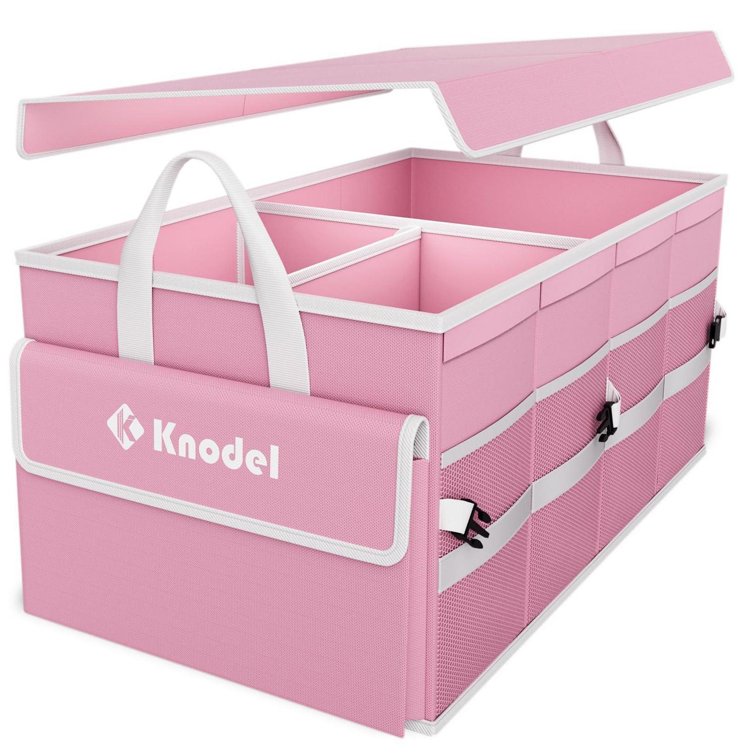 Kofferraum-organizer Mit Deckel, Faltbar, 2 Fächer, Rosa