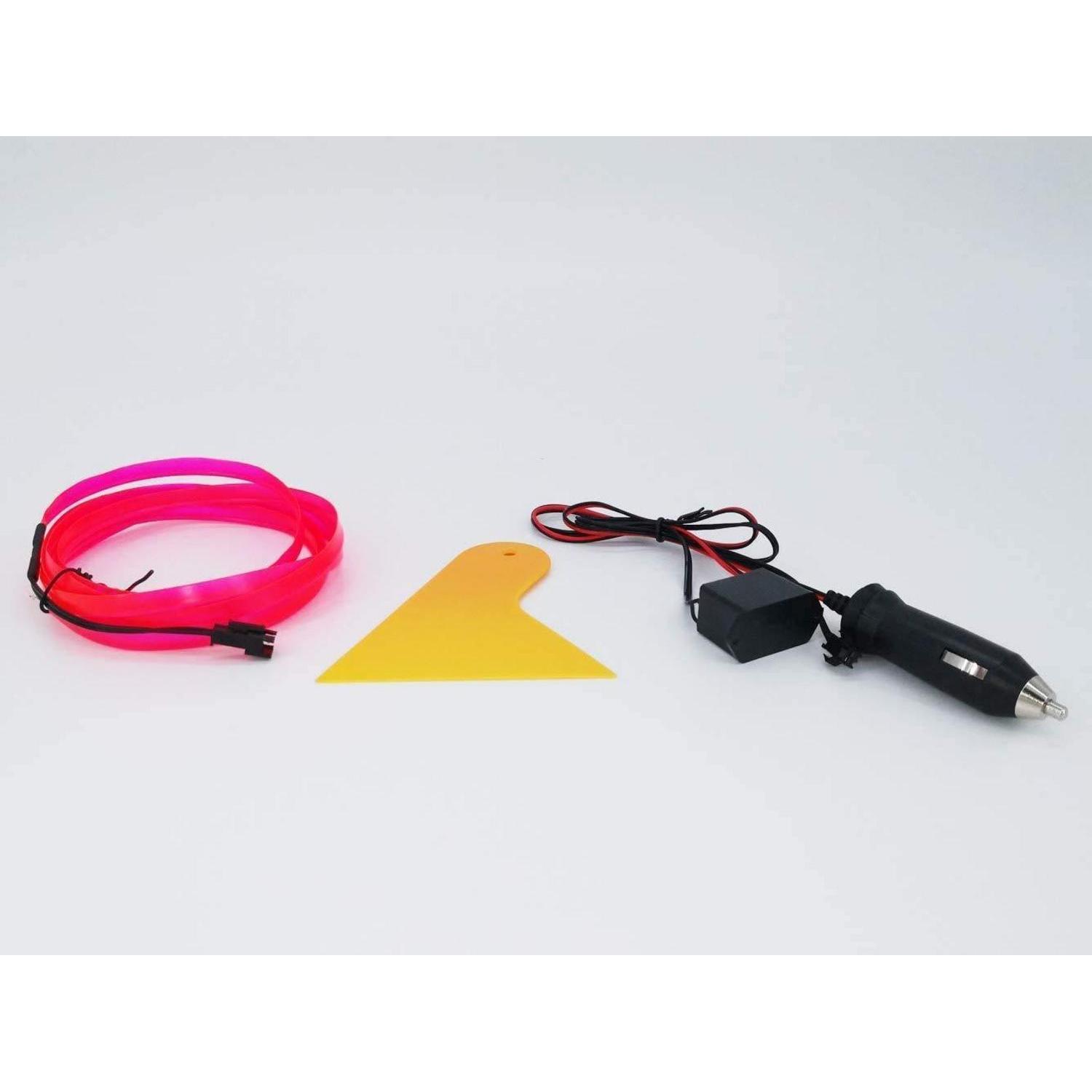Neon Draht Licht Für Auto Innenraum, 3m Rosa, Flexibel & Wasserdicht