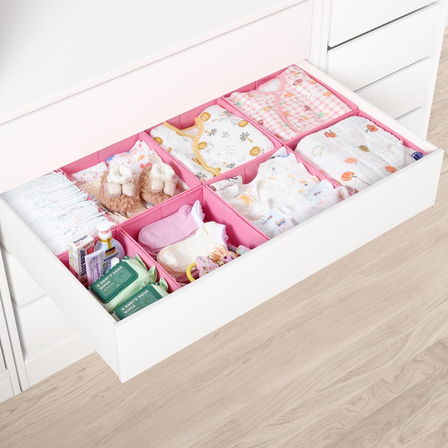 8er Set Schubladen Organizer Für Pax Kleiderschrank 100x58 Cm, Faltbar, Rosa