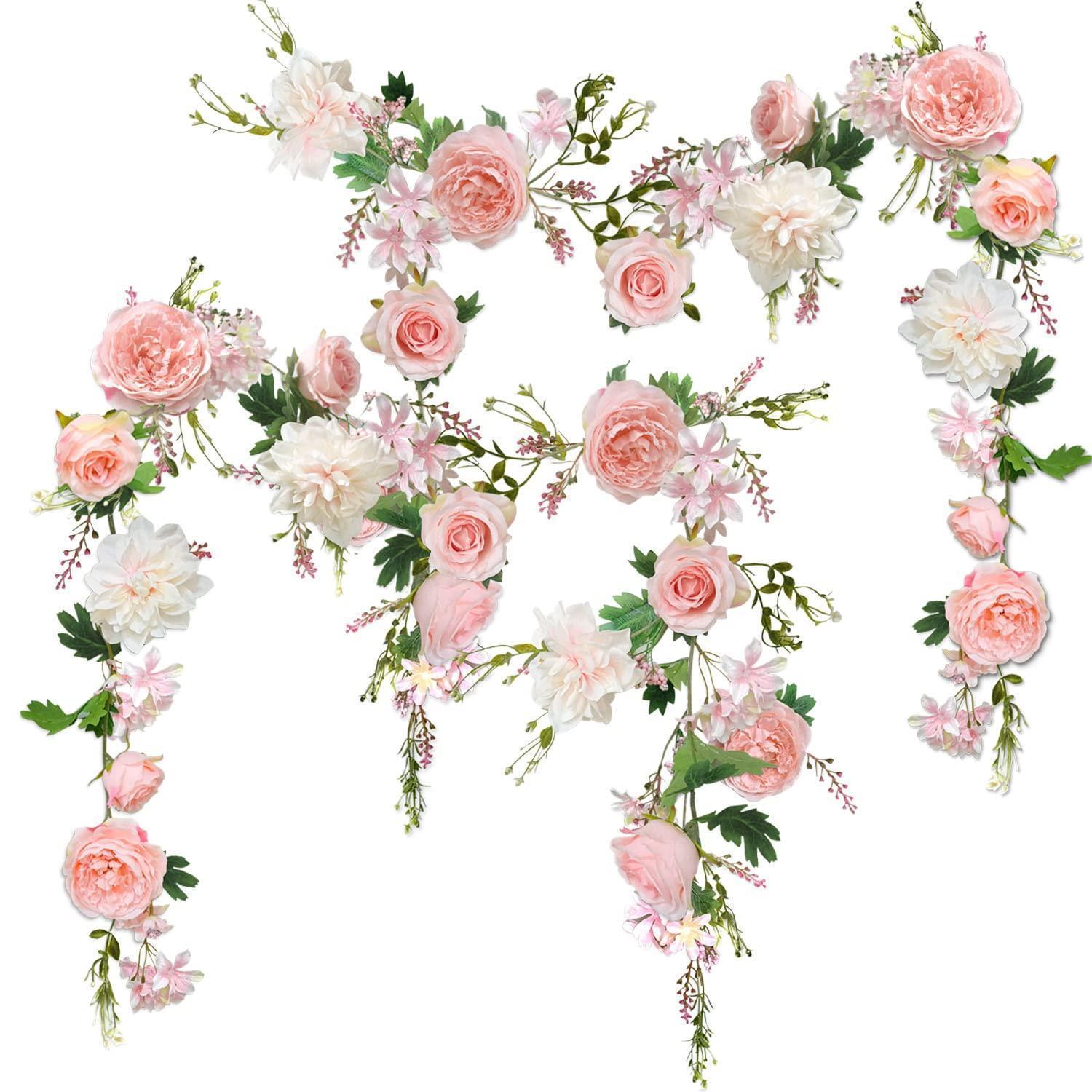 2er Set Pfingstrosen Girlande 180cm, Künstliche Blumen Girlande Für Hochzeit, Deko