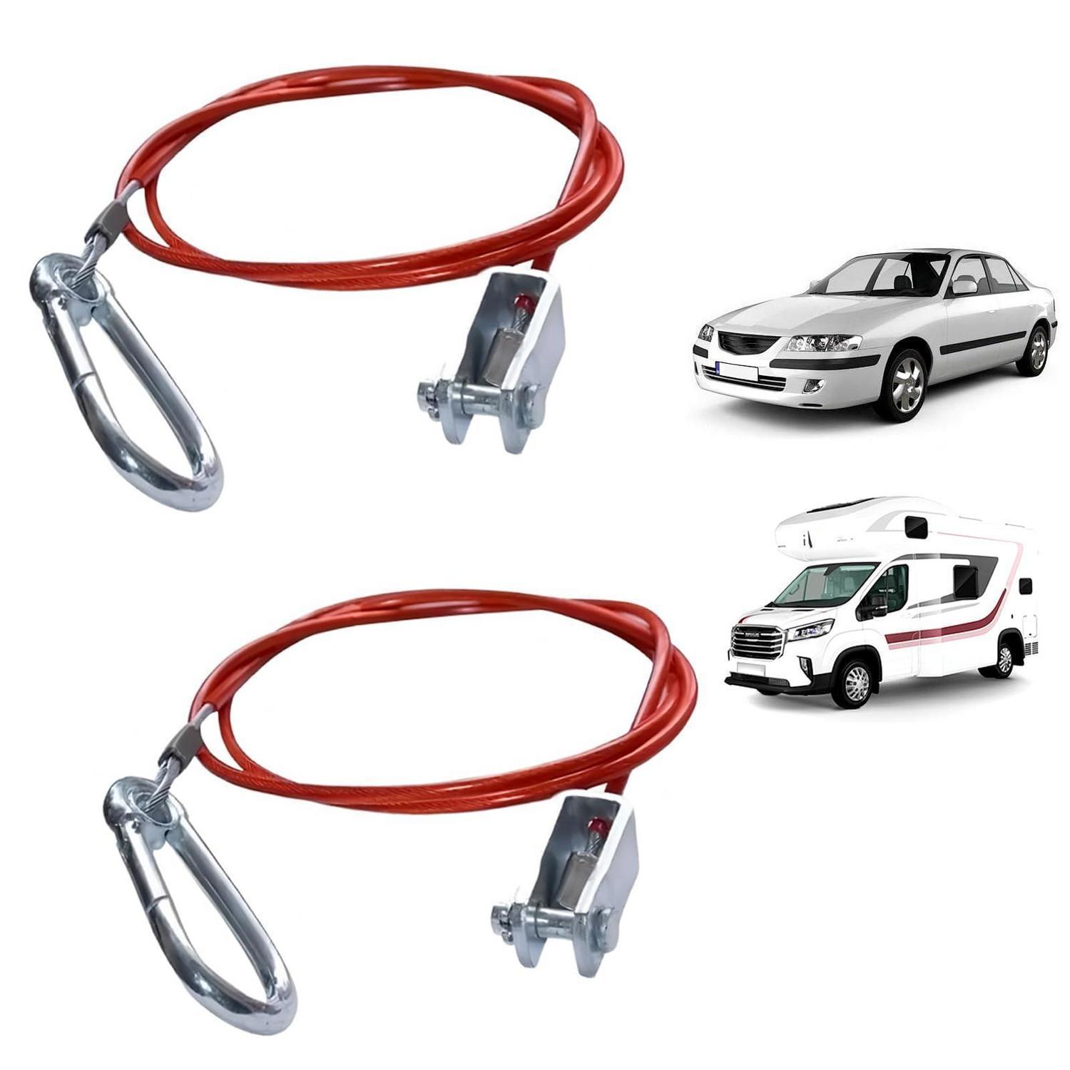 2x Abreißseil Anhänger 1m Mit Haken, Robustes Sicherungsseil Für Anhänger & Wohnwagen