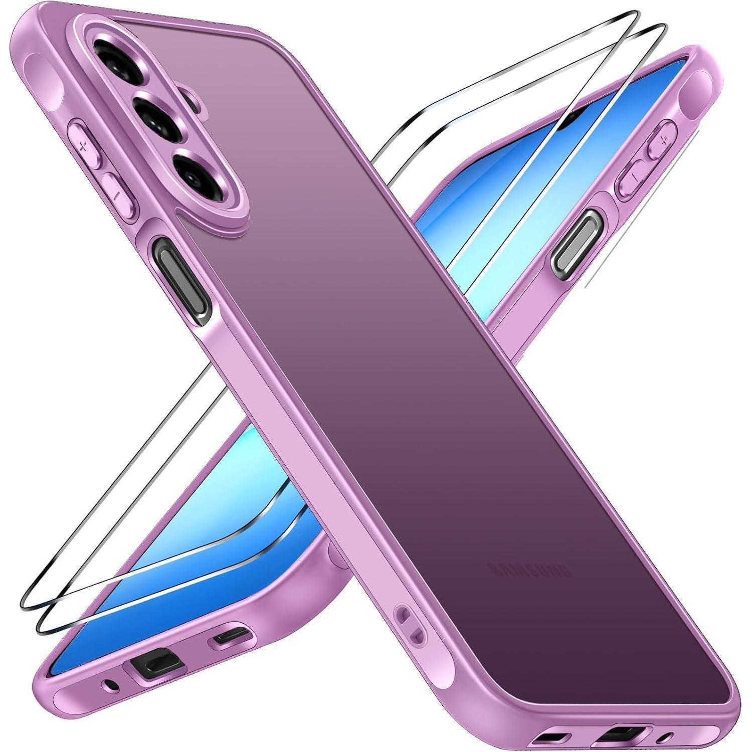 Schutzhülle Mit 2x Panzerglas Für Samsung Galaxy A17 4g/5g, Matt Durchscheinend, Militärstandard Stoßfest, Rosa