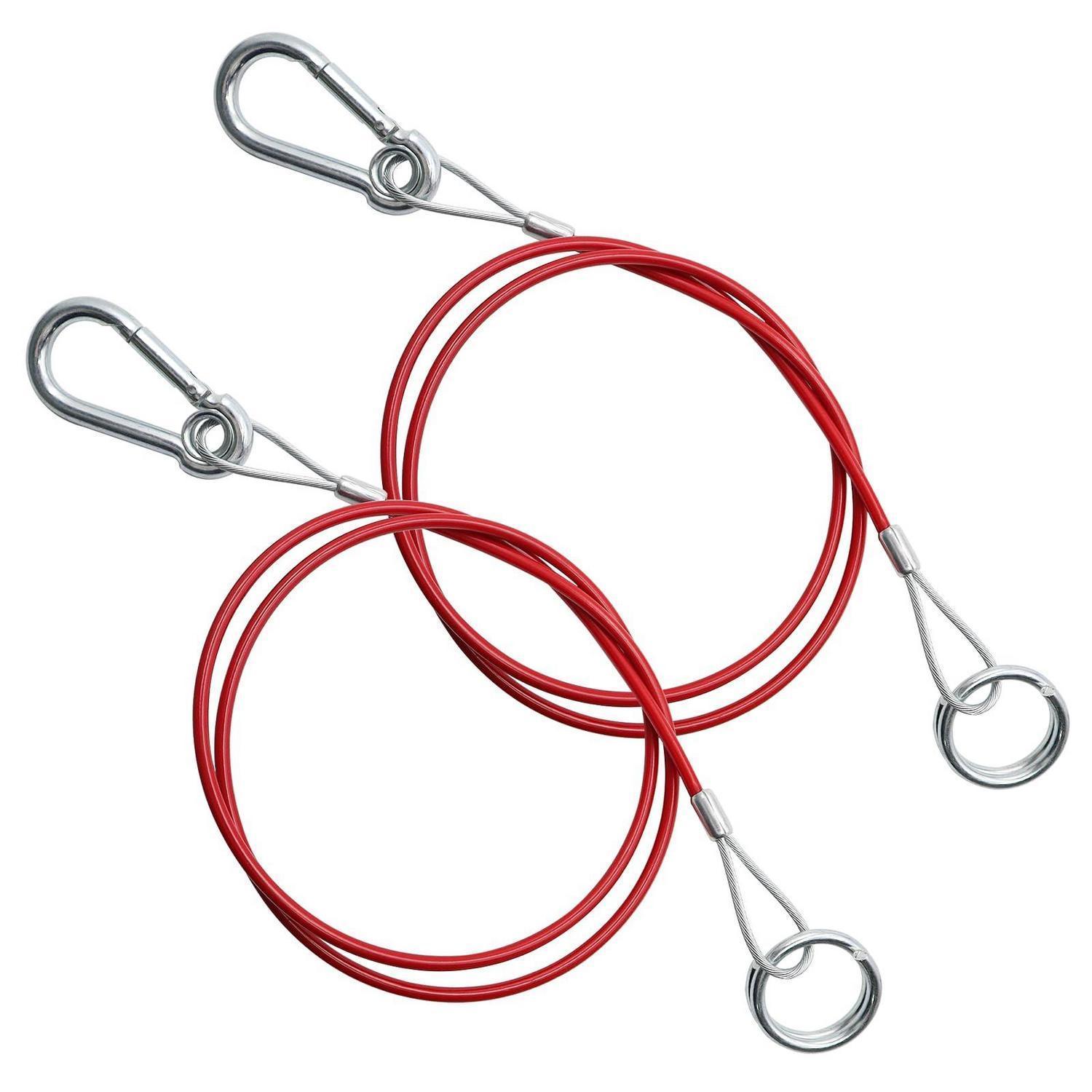 2x Abreißseil Anhänger 1m 4mm Mit Haken, 300kg Bruchlast, Edelstahl
