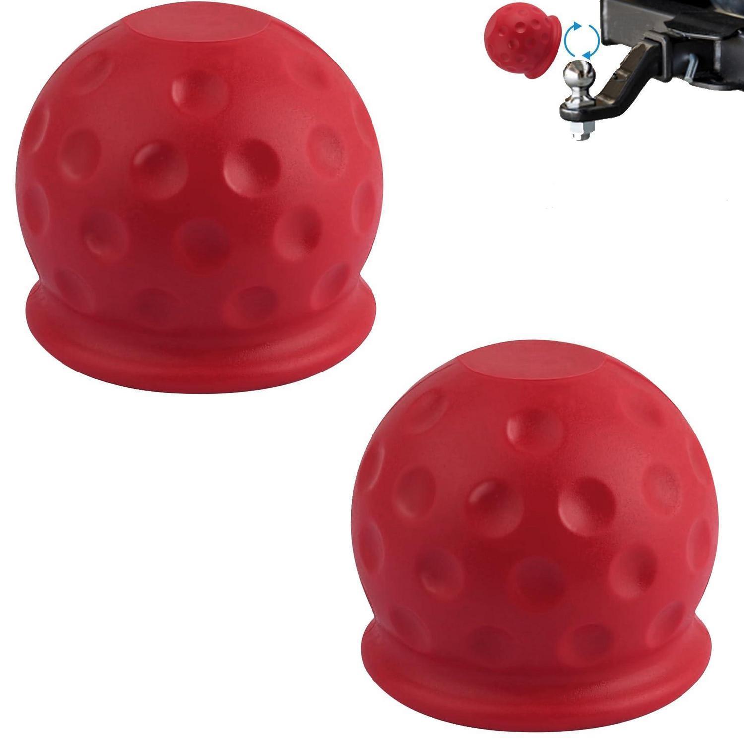 2x Anhängerkupplung Abdeckung Für 50mm Kugelkopf, Gummi Schutzhülle Rot