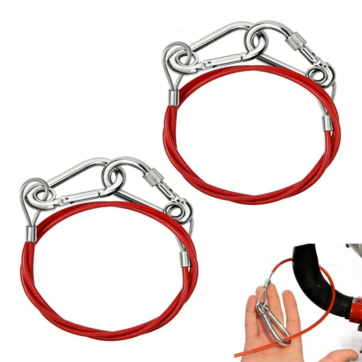 2er Set Abreißseil Edelstahl 1m Rot Mit Pvc-ummantelung Für Anhänger
