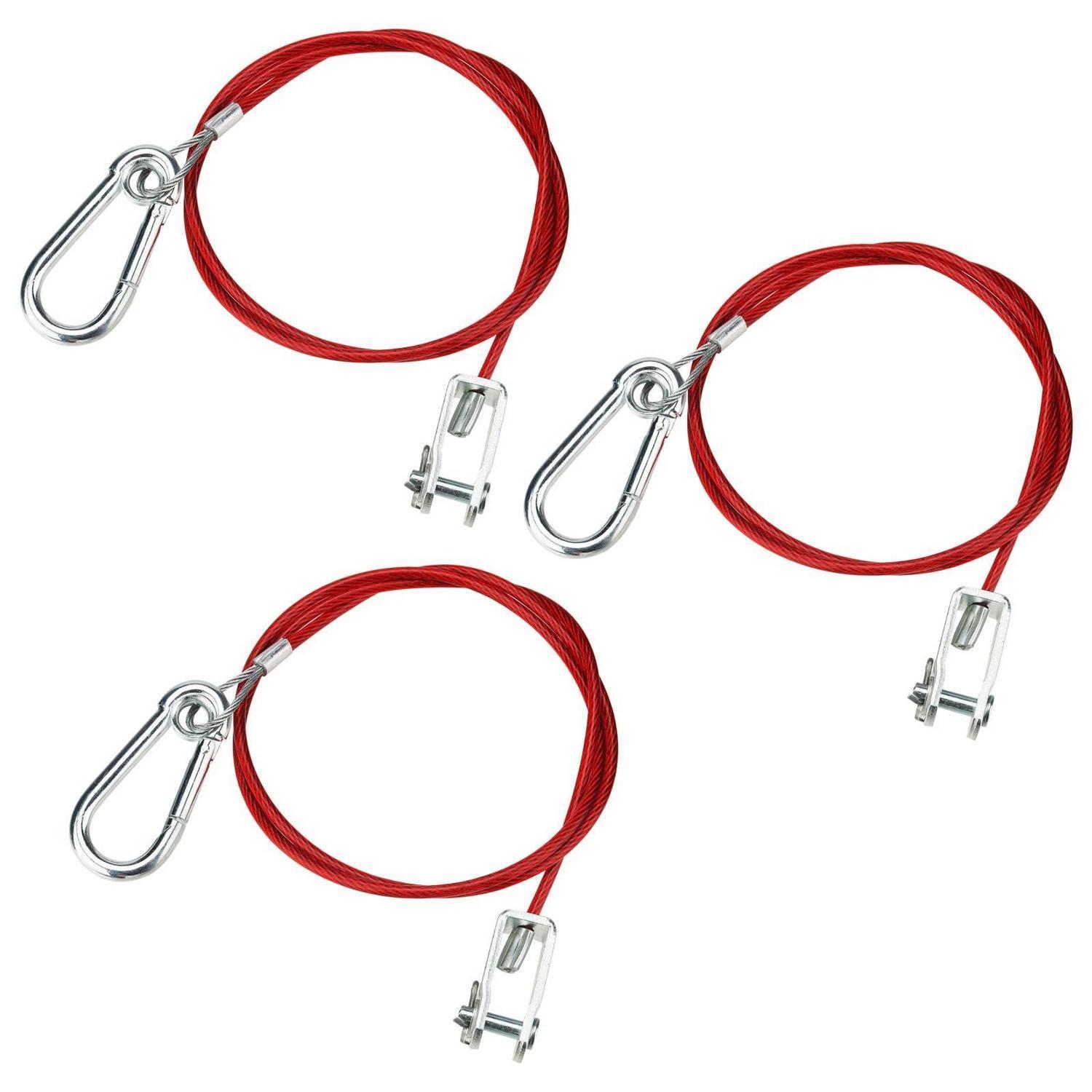 3x Abreißseil 1m Mit Karabiner & Gabelkopf, 400kg, Für Anhänger