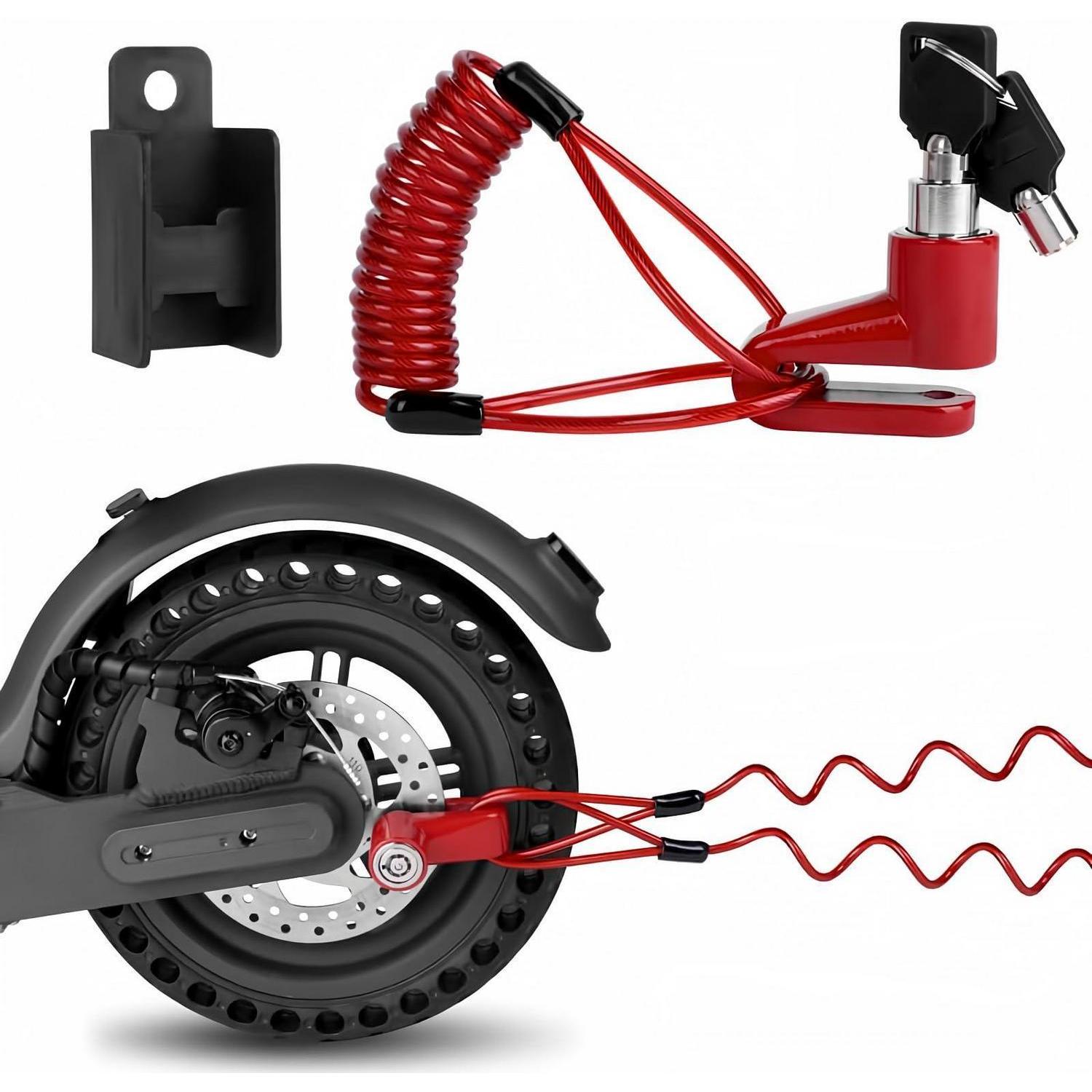 Scheibenbremsschloss Für E-scooter Mit Erinnerungsseil, Diebstahlschutz Für Xiaomi M365/pro, Ninebot, Fahrräder