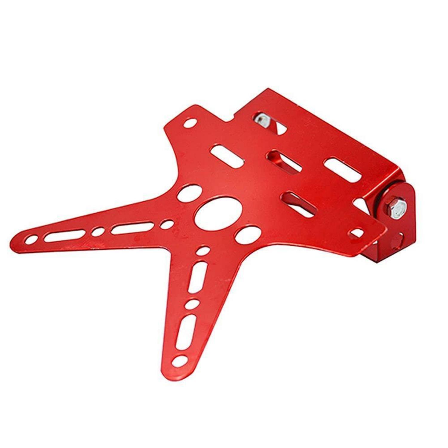 Motorrad Kennzeichenhalter Aluminiumlegierung Rot Einstellbar Universal