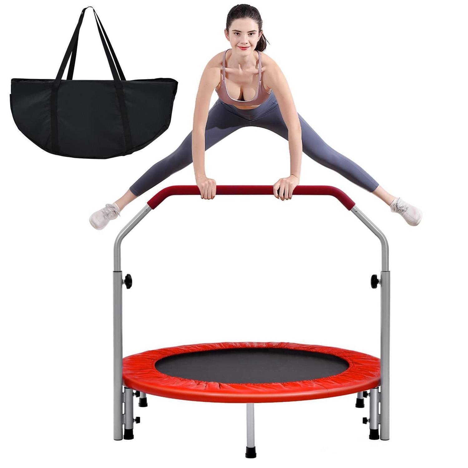Mini Trampolin Ø101cm Klappbar Mit Haltegriff, Bis 150kg, Inkl. Tasche