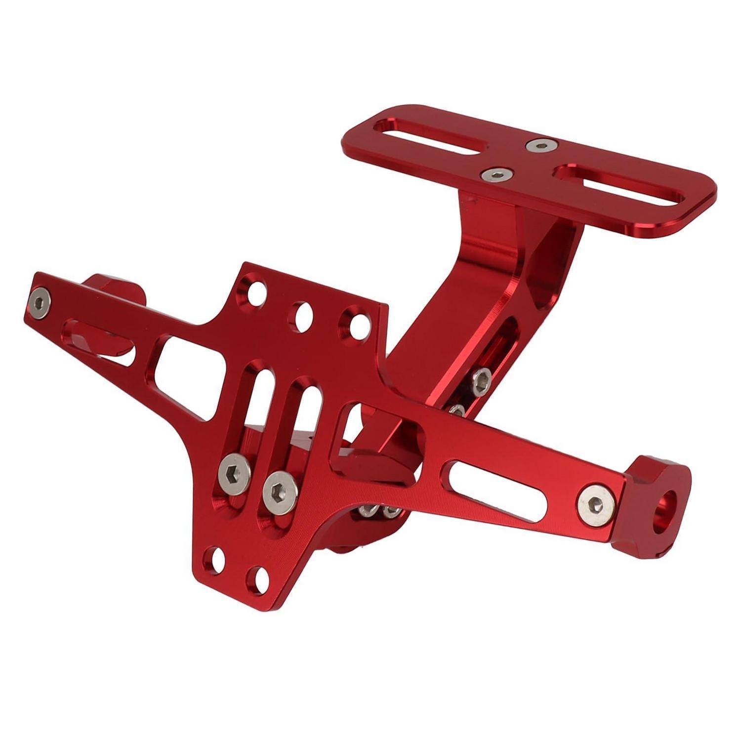 Motorrad Kennzeichenhalter Universal Rot Cnc Aluminium Verstellbar