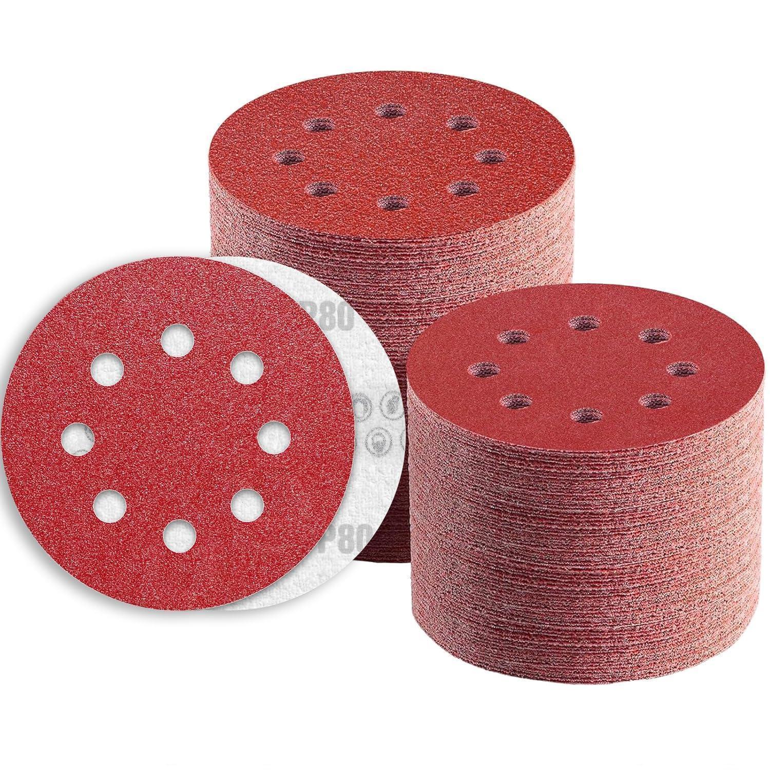 Schleifscheiben 125mm Klett 80 Körnung 8 Loch 80 Stück