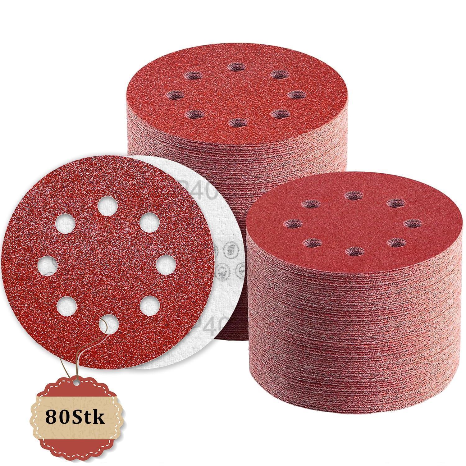 Schleifscheiben 125mm Klett 40 Körnung 8 Loch 80 Stück