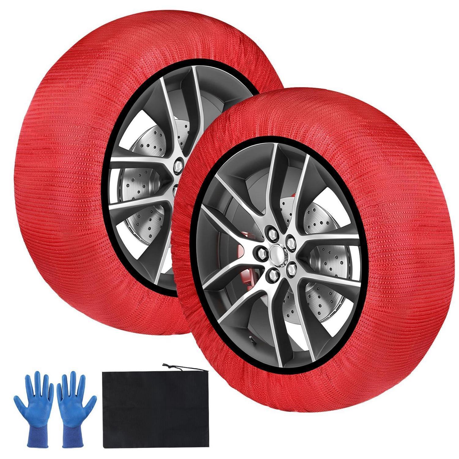 Schneesocken Auto Größe L Für R14-r20, En16662-1 Zertifiziert, Rot