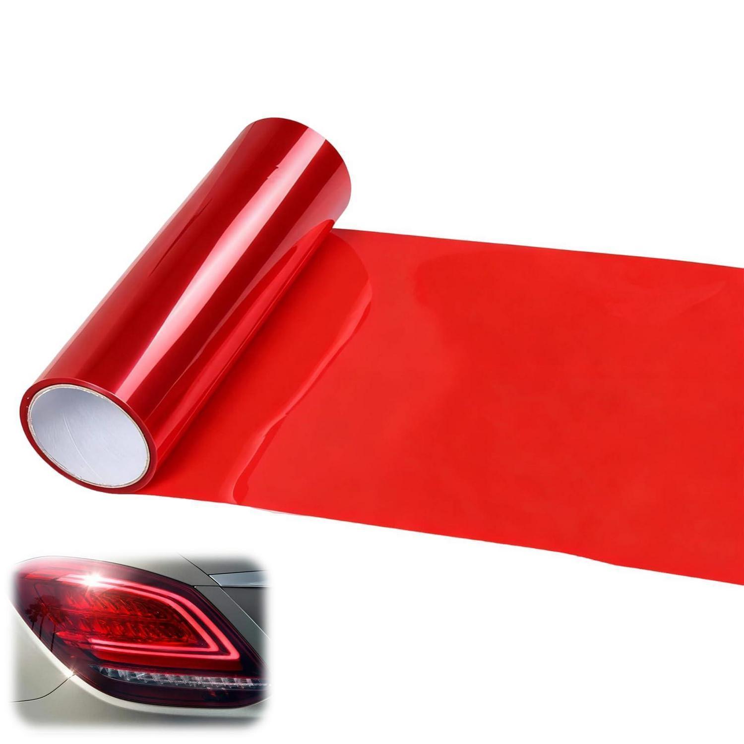 Tönungsfolie Rot Transparent Selbstklebend Für Scheinwerfer & Rückleuchten 120x30cm