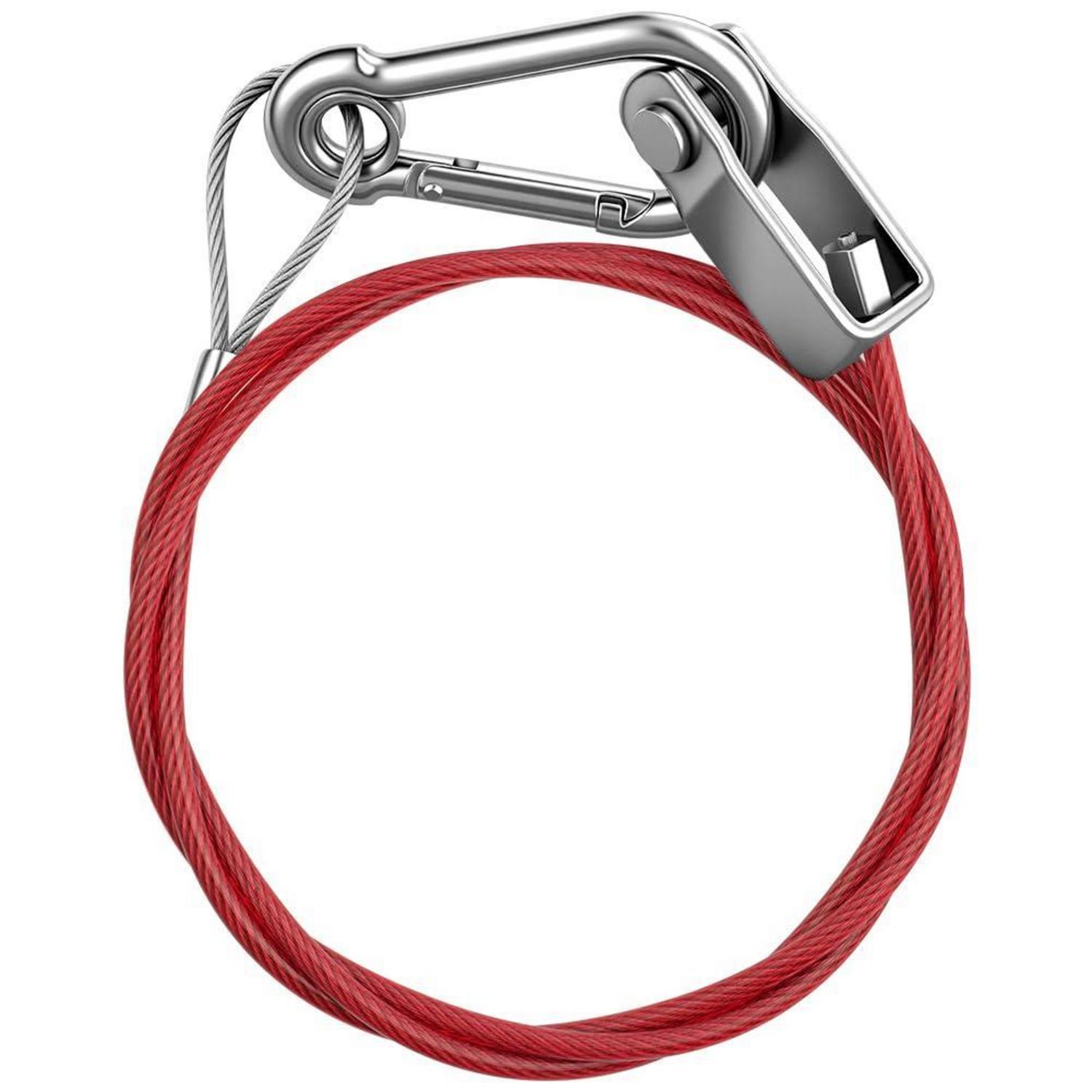 Anhänger Abreisseil Mit Haken, 1m, 400kg Zugkraft, Edelstahl Karabiner