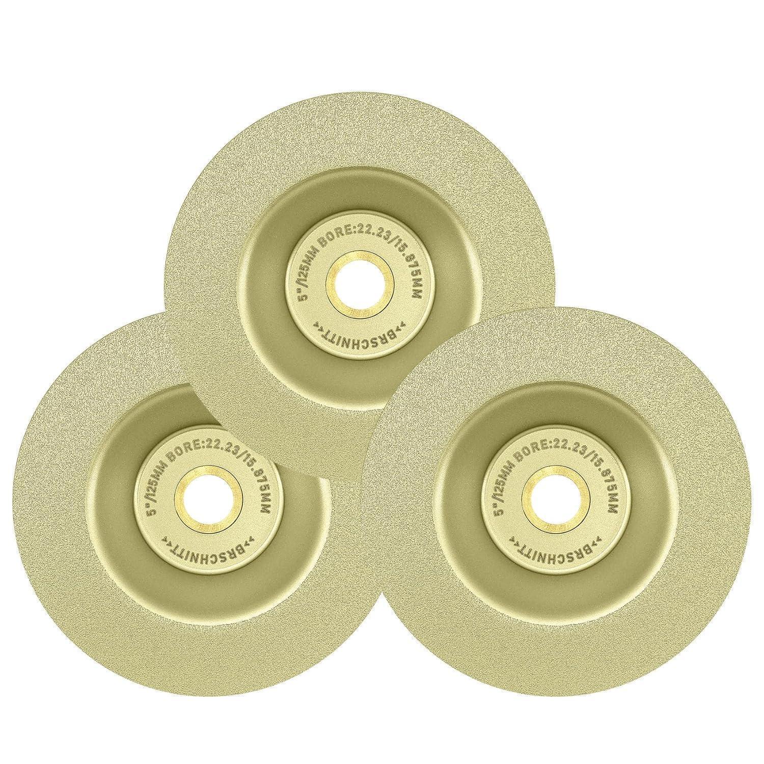 Diamant-schleifscheibe 125mm, 3 Stück, Für Granit, Marmor, Fliesen