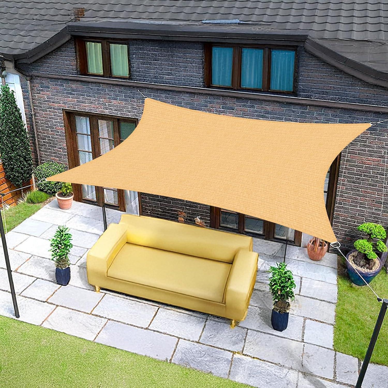 Sonnensegel 3x3m Quadrat Sand Mit 95% Uv-schutz Für Garten & Terrasse