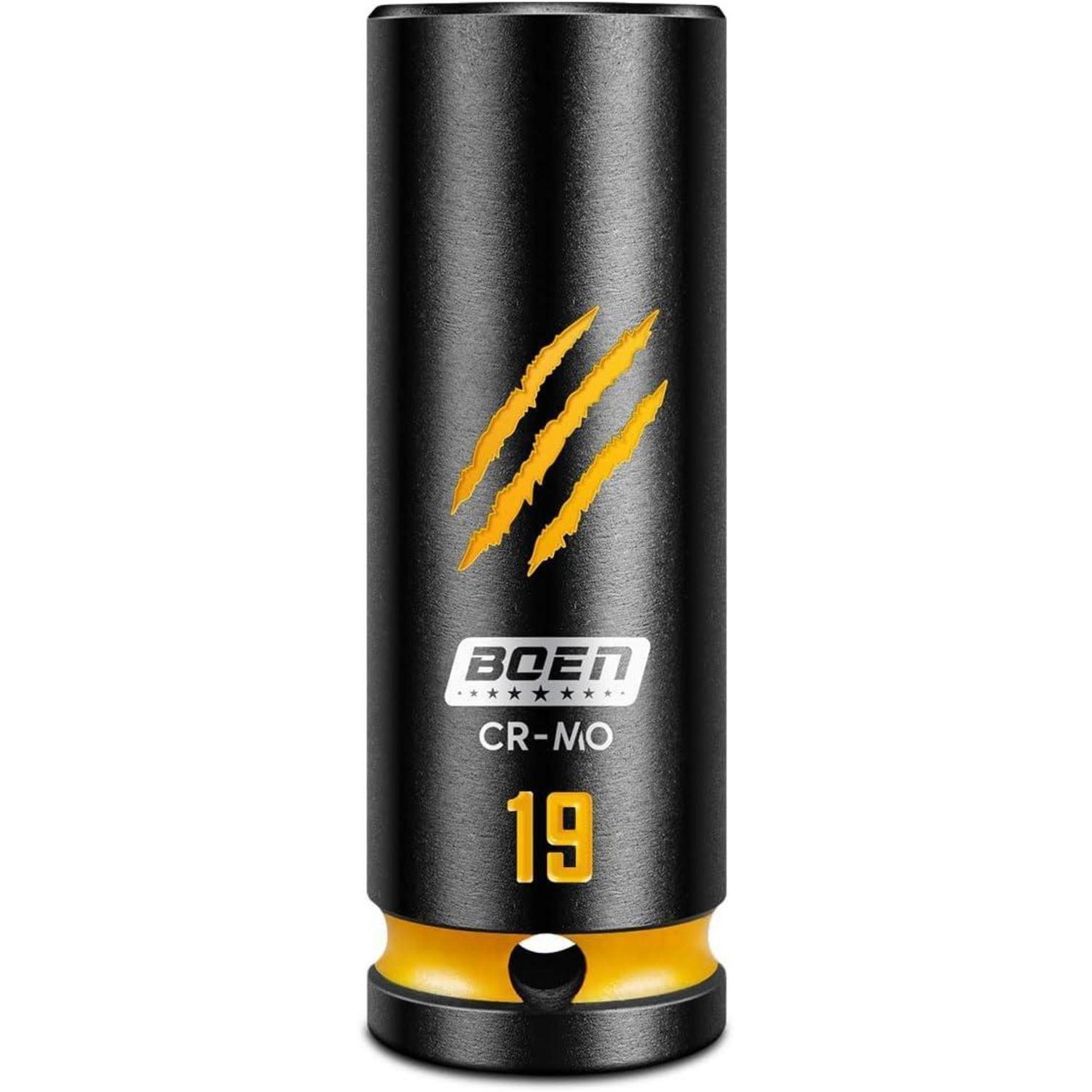 1/2 Zoll Schlagschraubereinsatz 19mm, 6-punkt, Chrom-molybdän-stahl, Tief