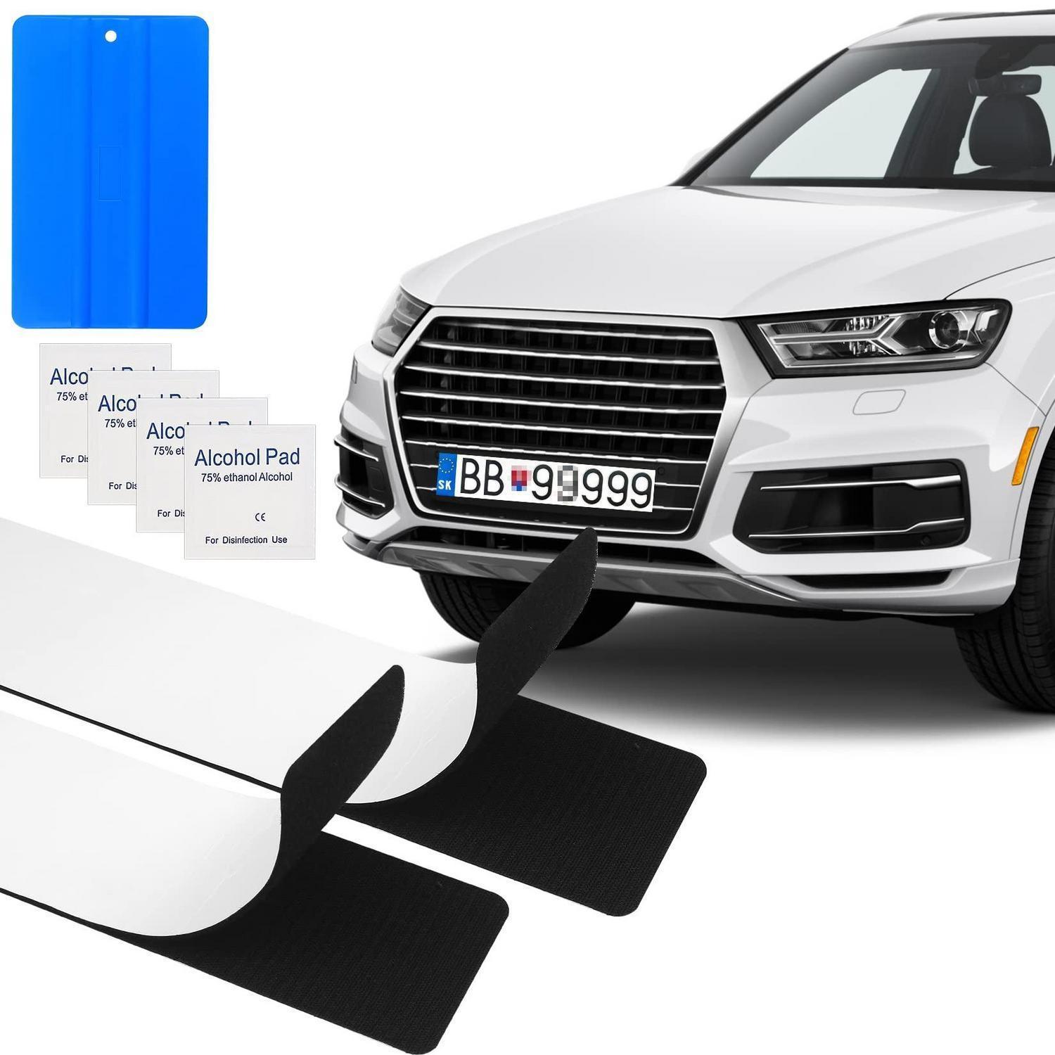 2 Paar Selbstklebende Kennzeichenhalterung Klettverschluss Rahmenlos Für Autos